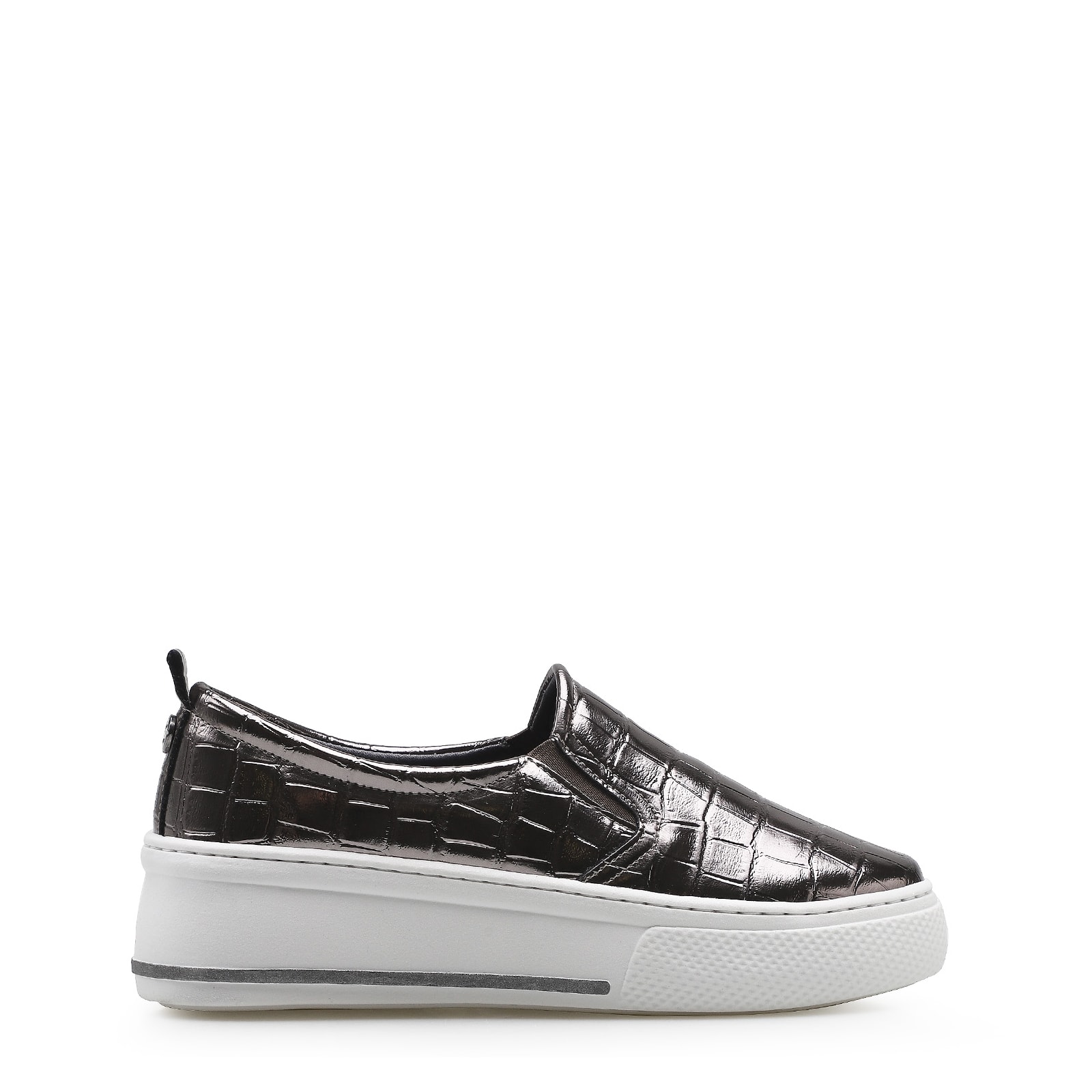 Slip On Alternativo Croco Prata Velho