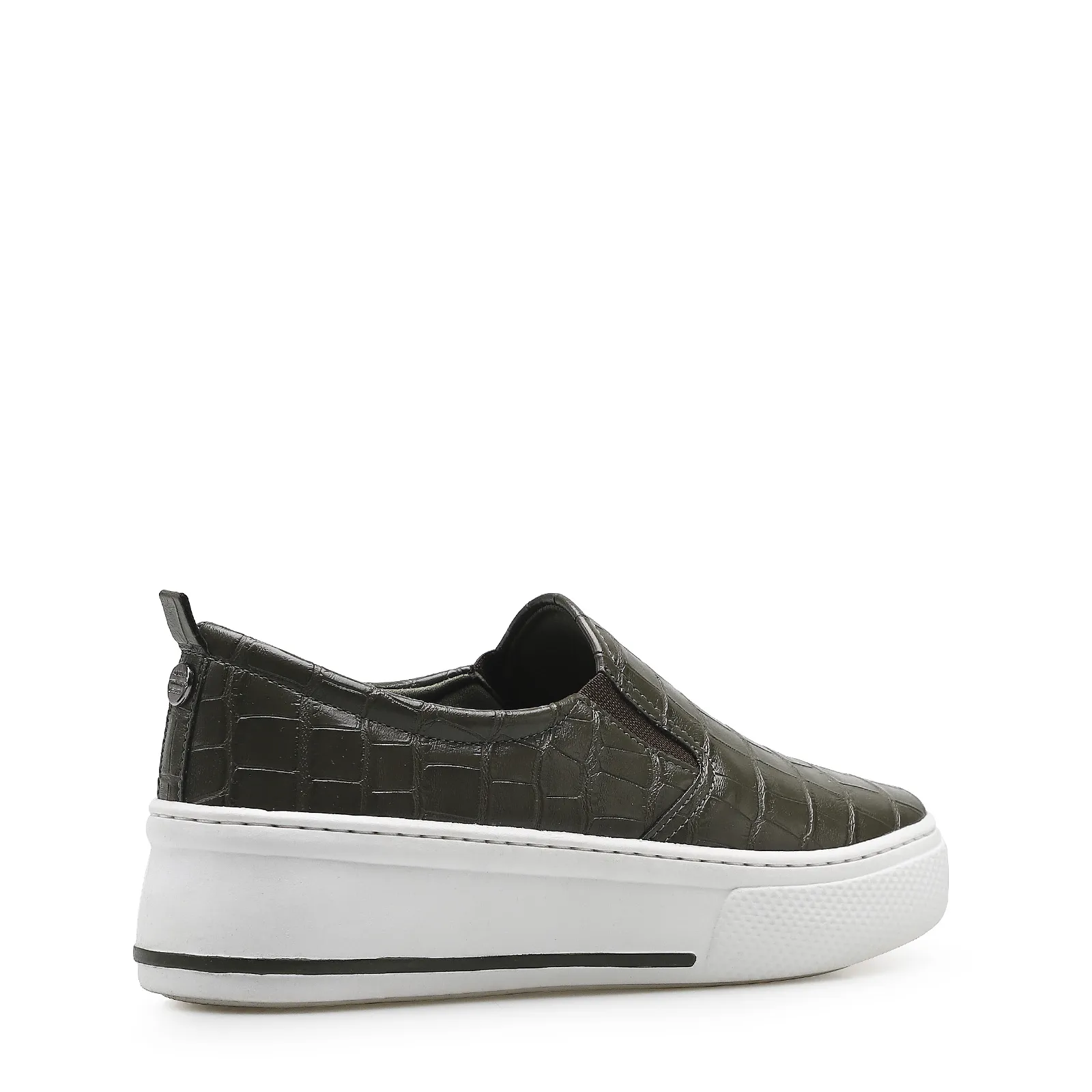 Slip On Alternativo Croco Verde Oliva