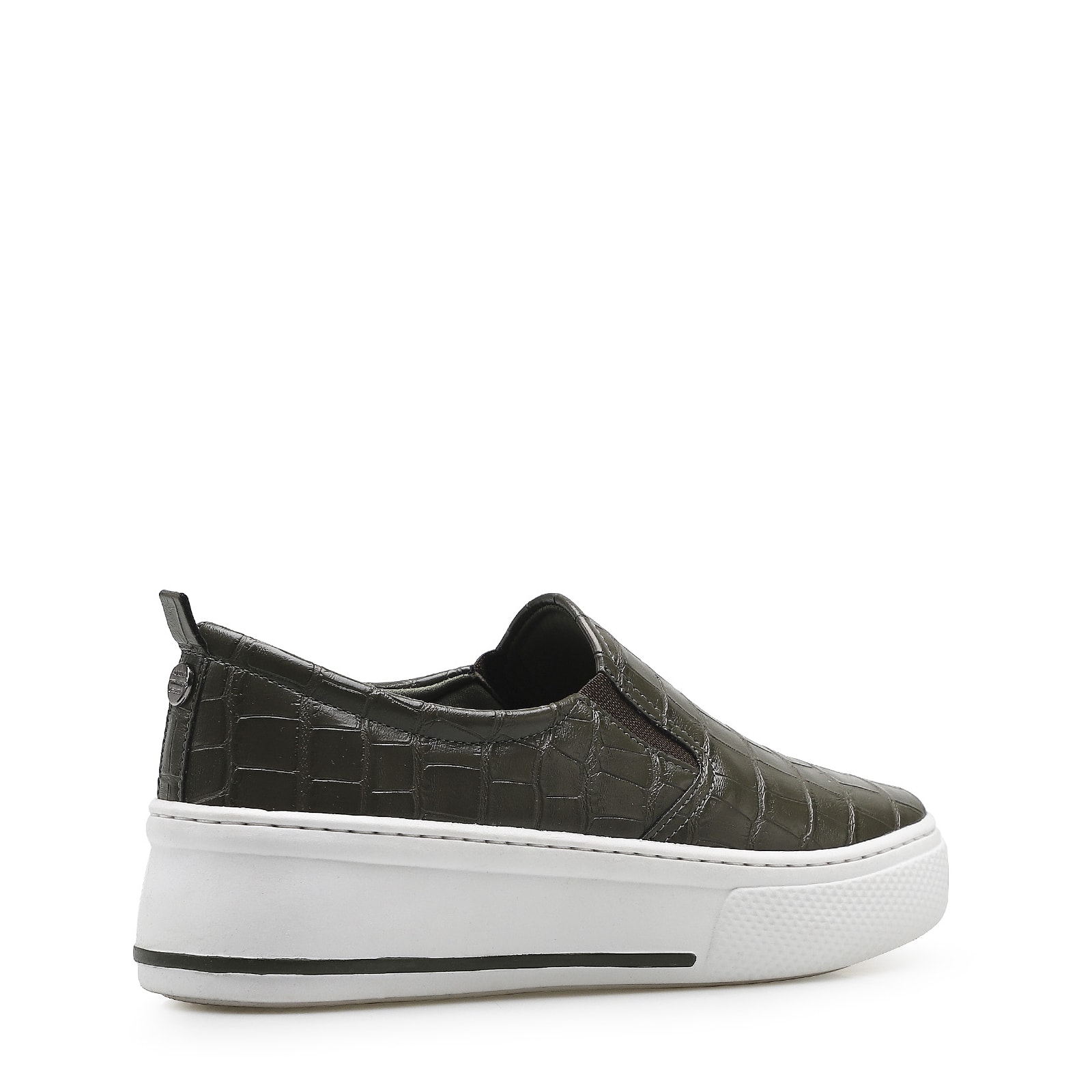 Slip On Alternativo Croco Verde Oliva