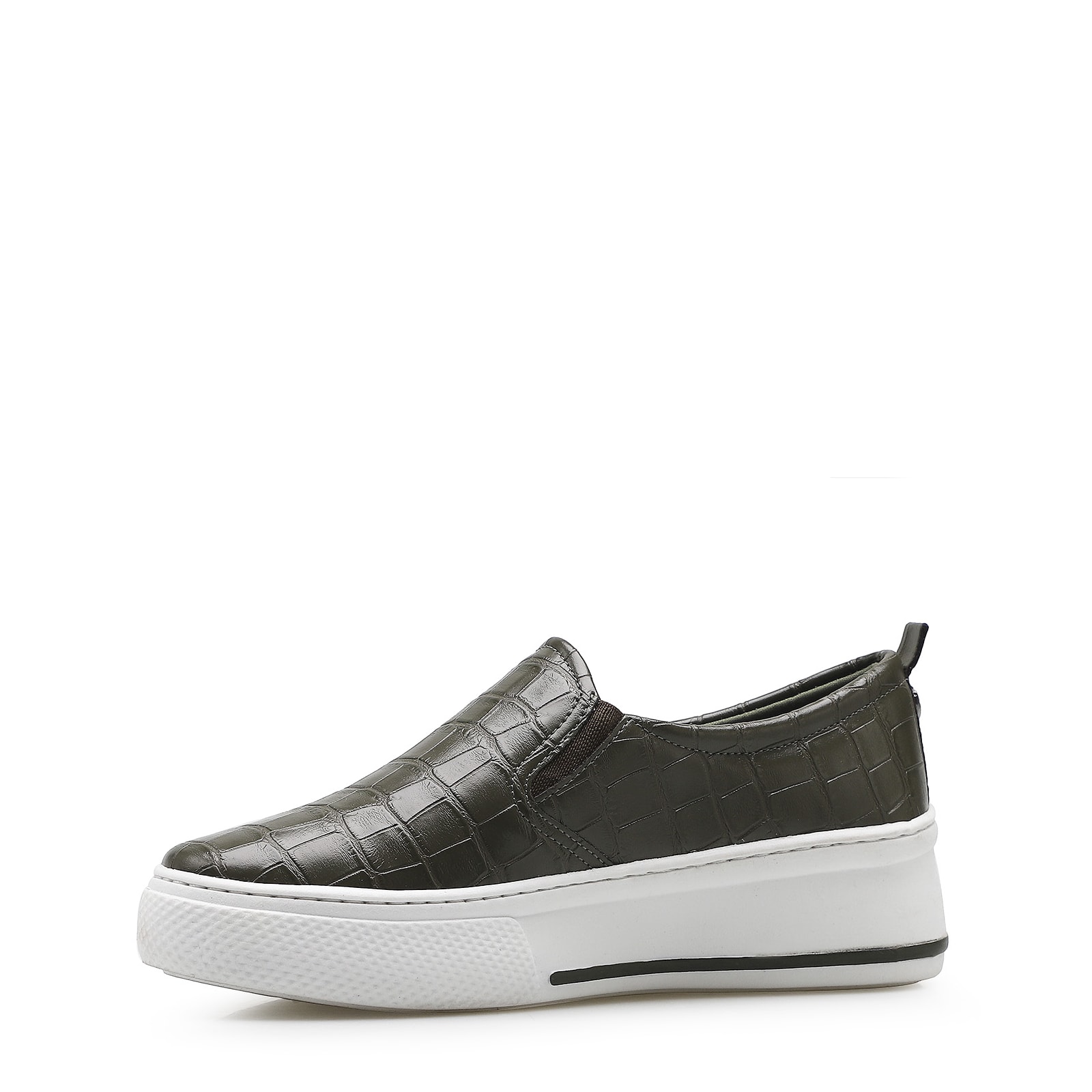 Slip On Alternativo Croco Verde Oliva