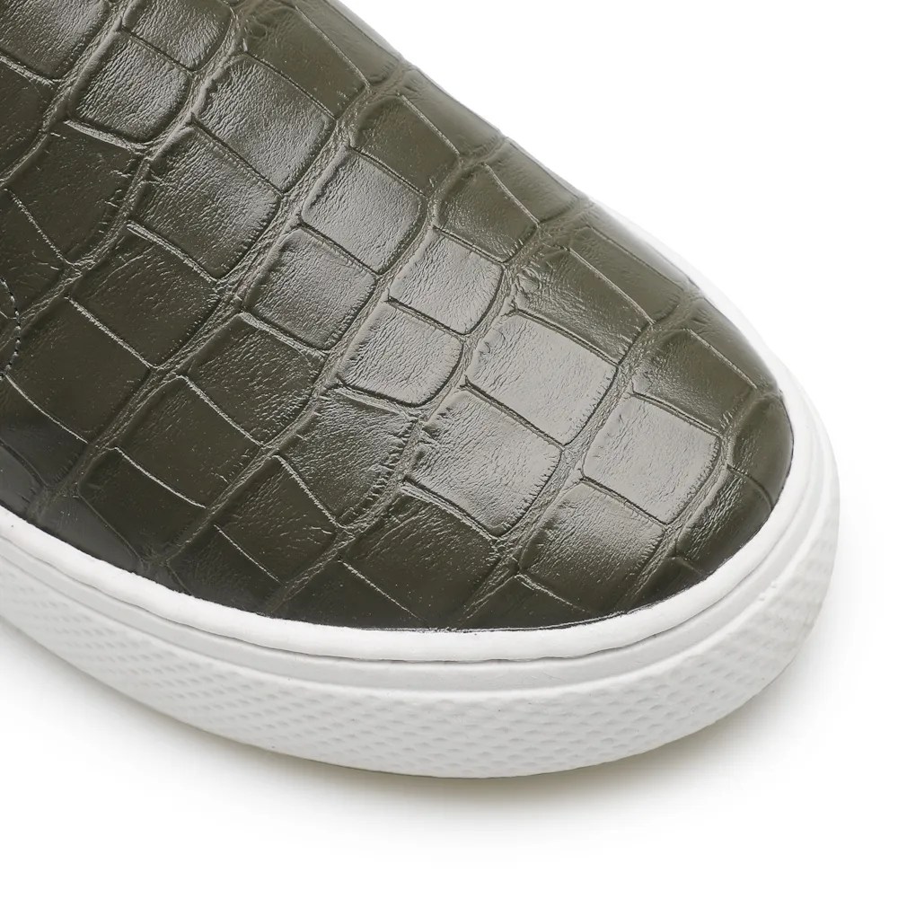 Slip On Alternativo Croco Verde Oliva - imagem 6