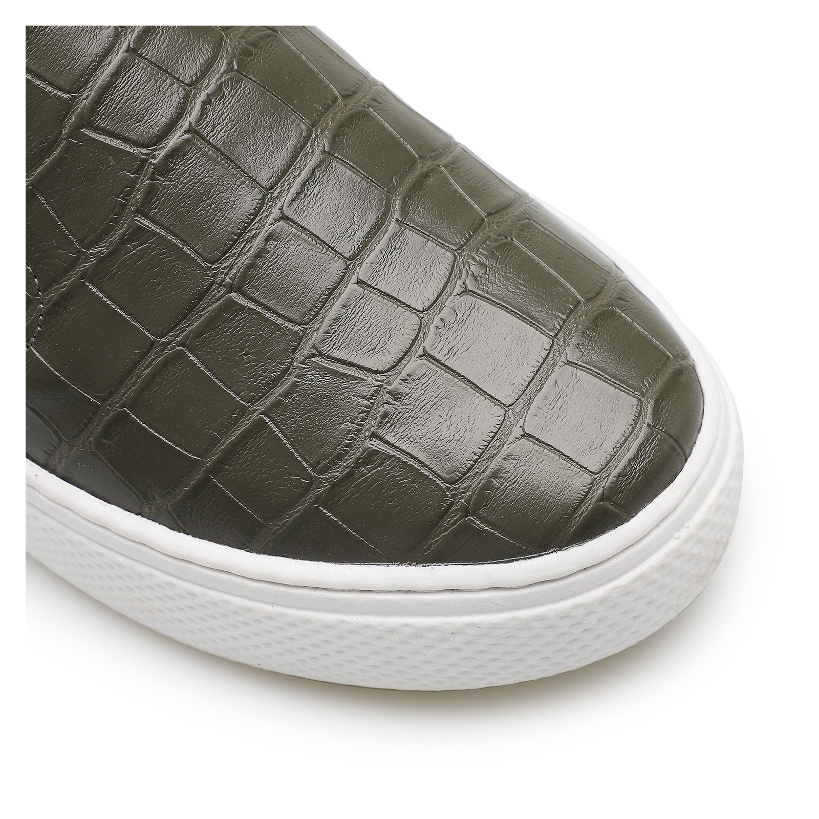 Slip On Alternativo Croco Verde Oliva