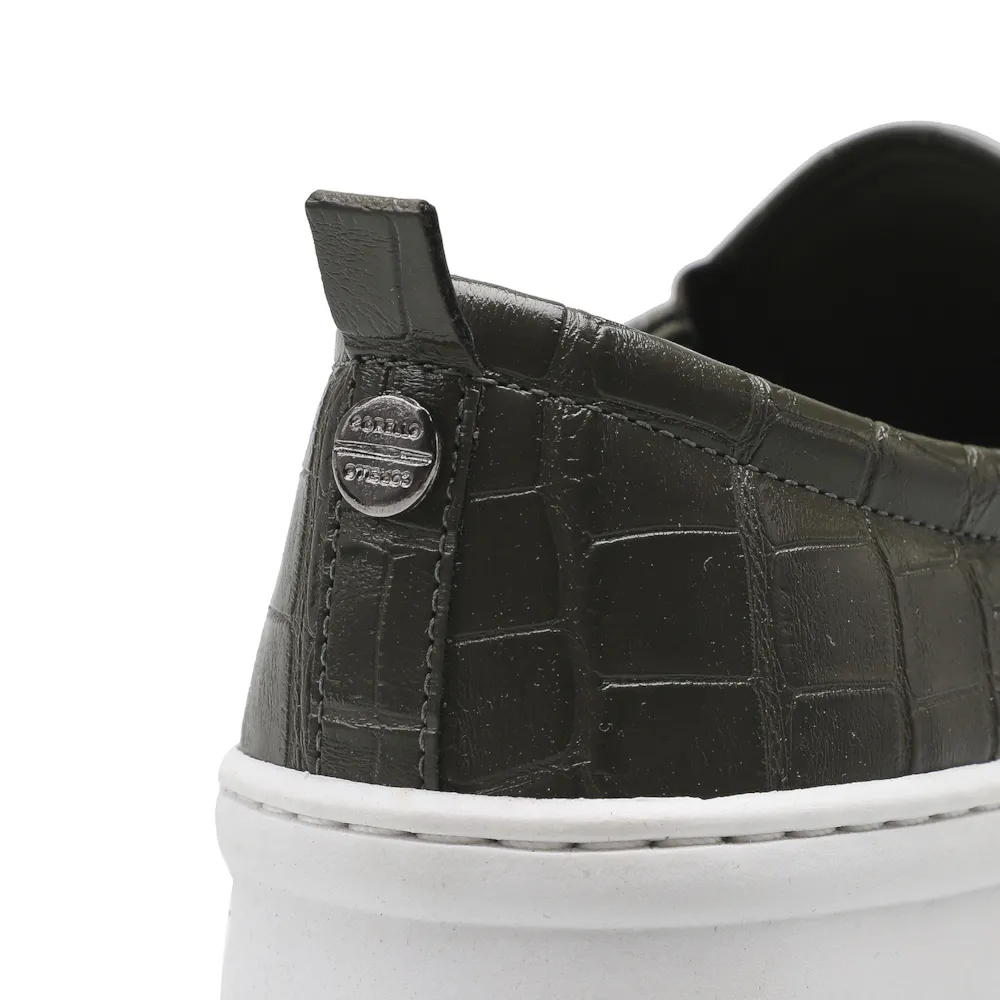 Slip On Alternativo Croco Verde Oliva - imagem 7