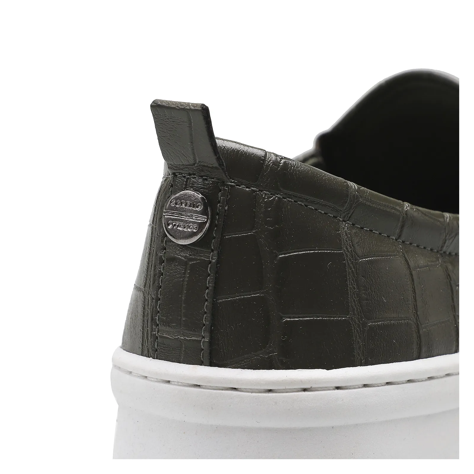 Slip On Alternativo Croco Verde Oliva