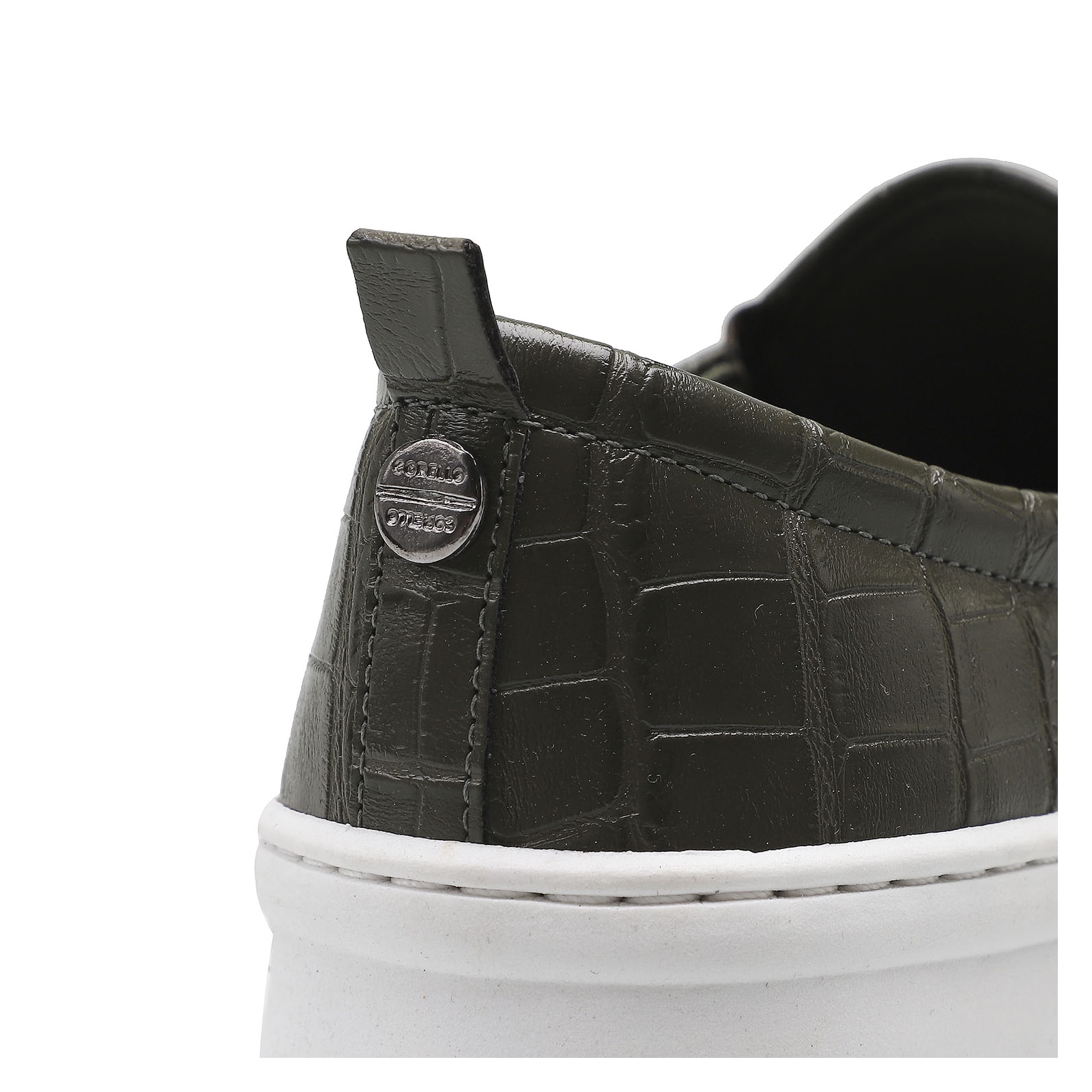 Slip On Alternativo Croco Verde Oliva
