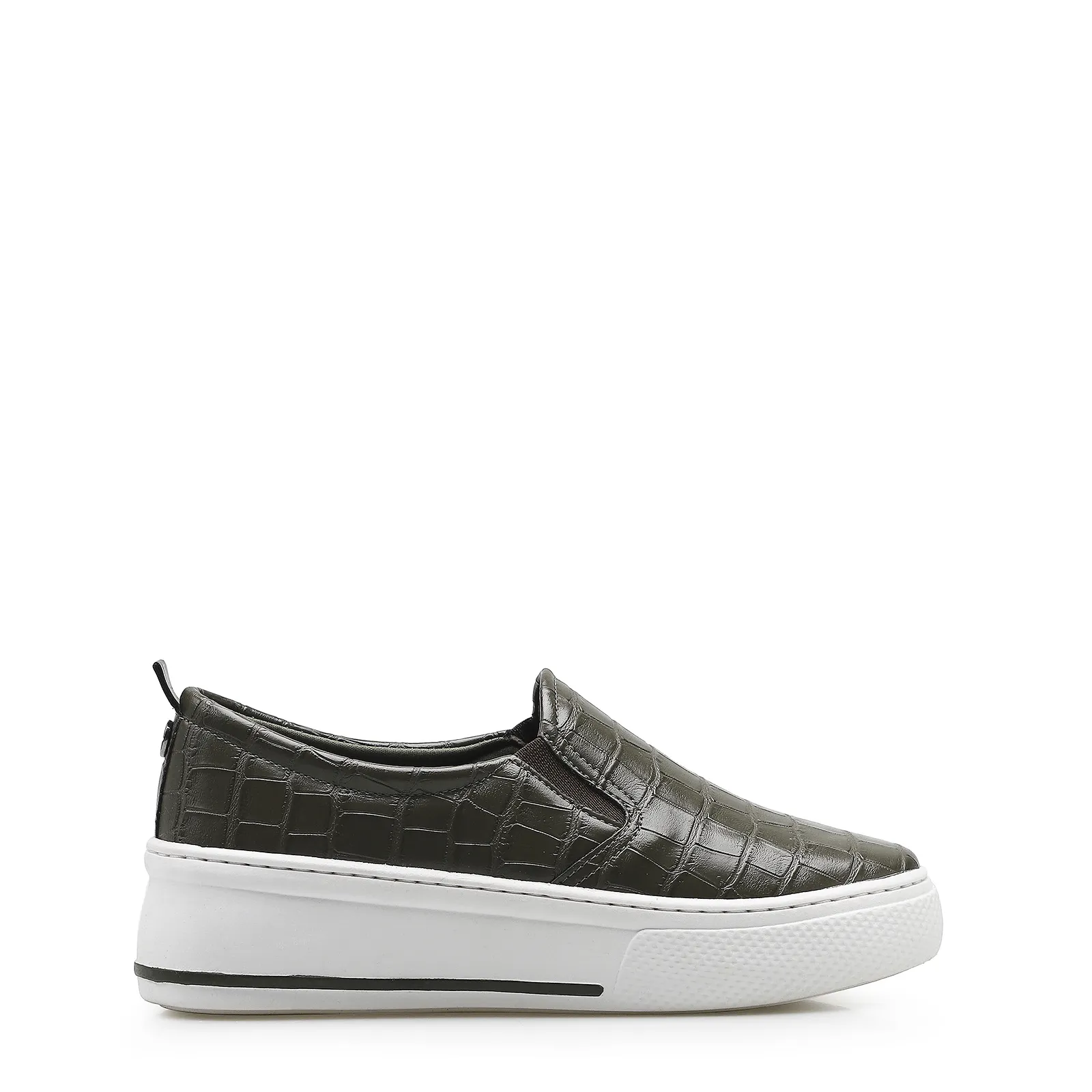Slip On Alternativo Croco Verde Oliva