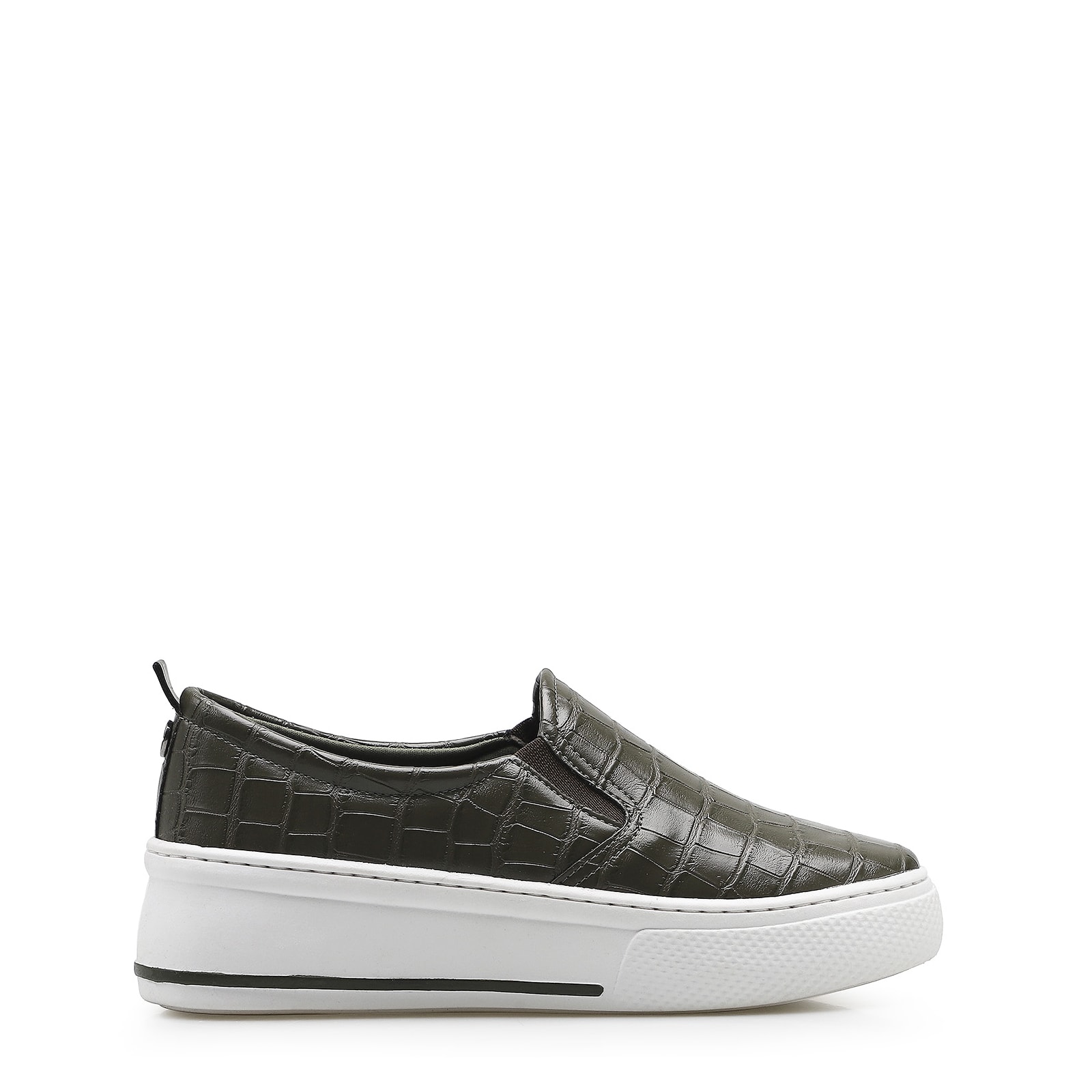 Slip On Alternativo Croco Verde Oliva
