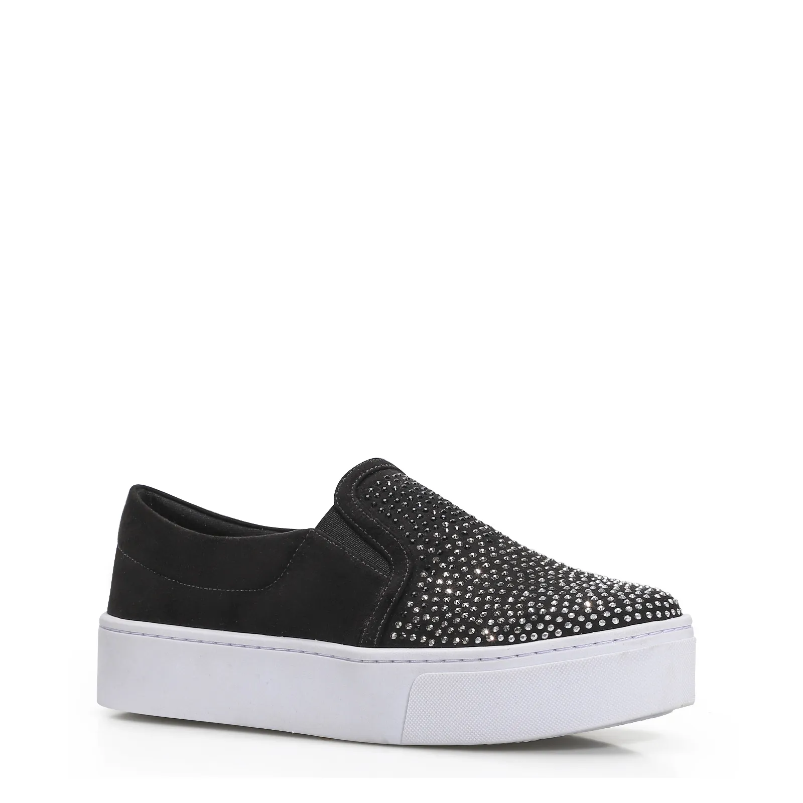Slip On Brilho Alternativo Camurça Preto