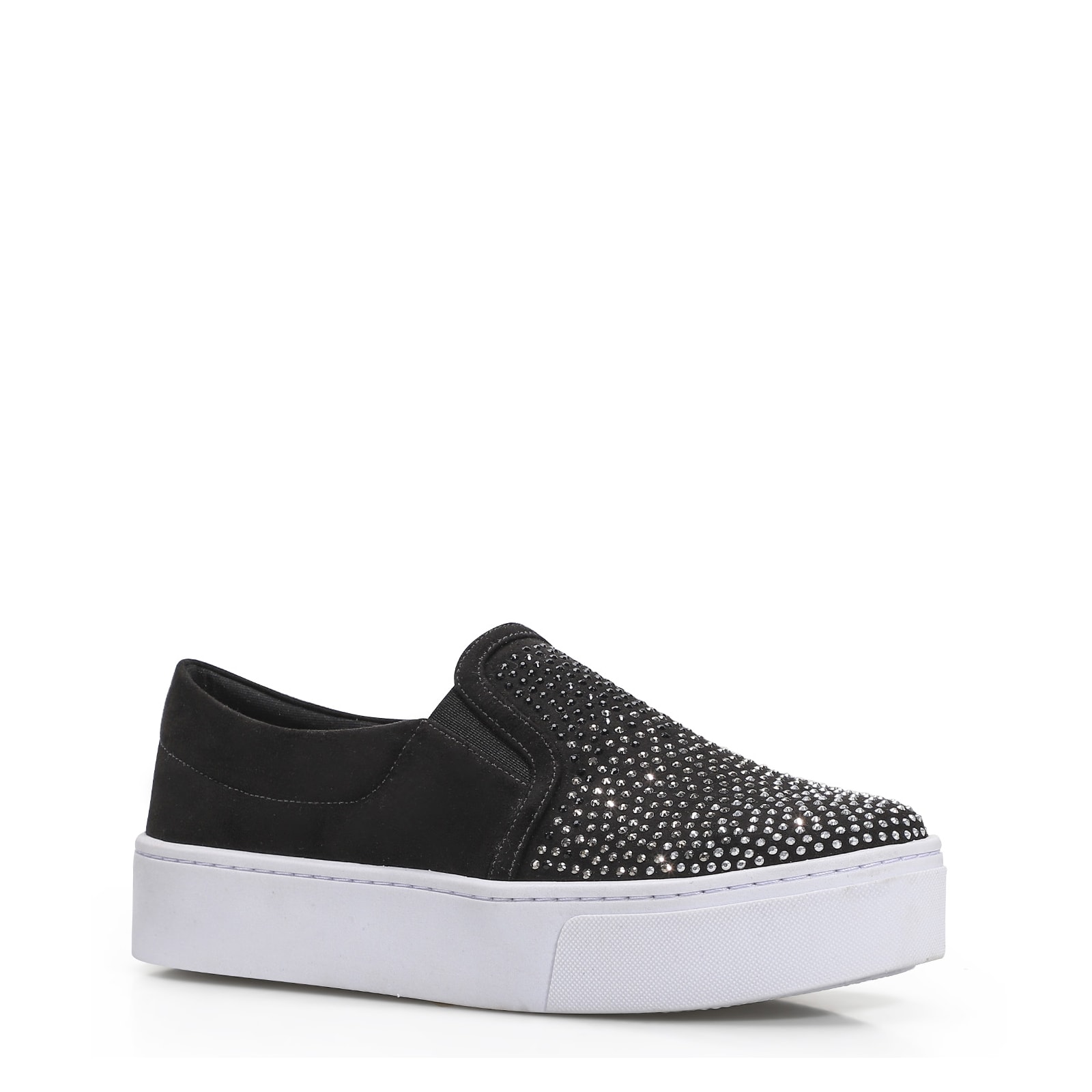 Slip On Brilho Alternativo Camurça Preto