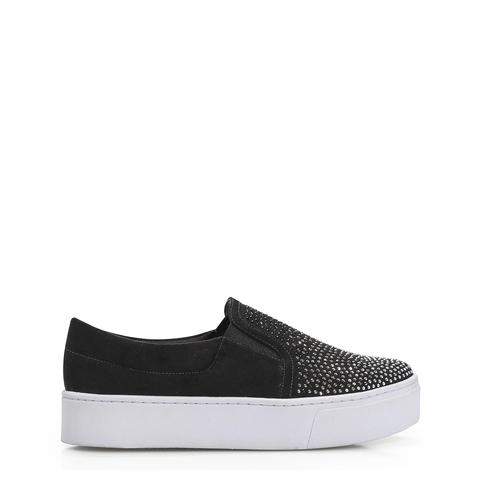 Slip On Brilho Alternativo Camurça Preto