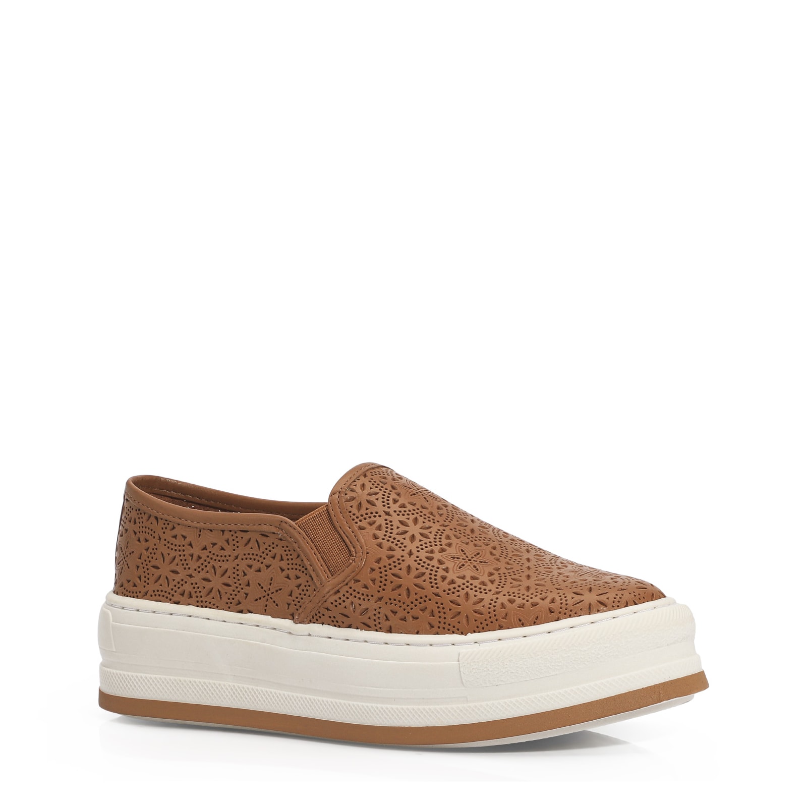 Slip On Couro Caramelo