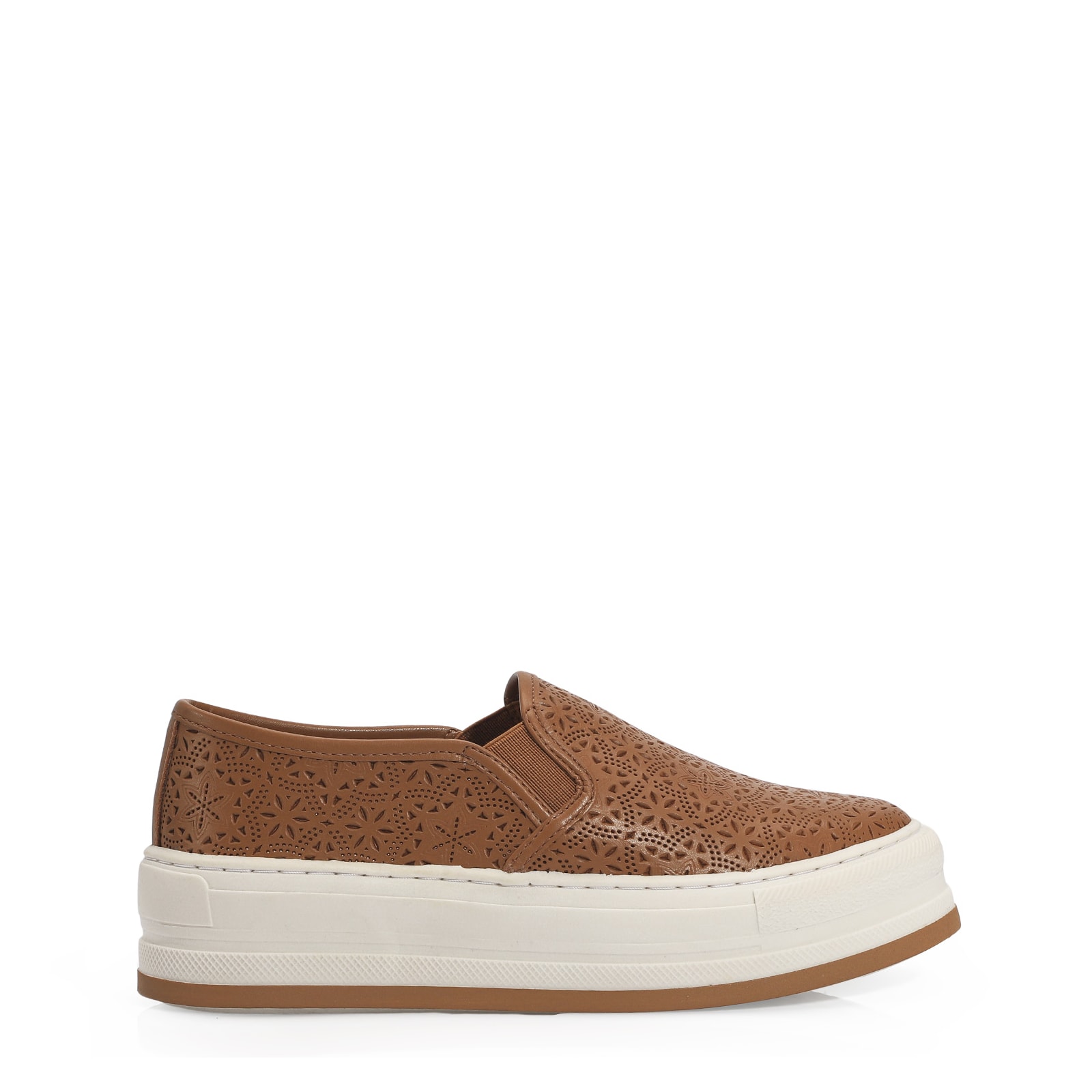 Slip On Couro Caramelo
