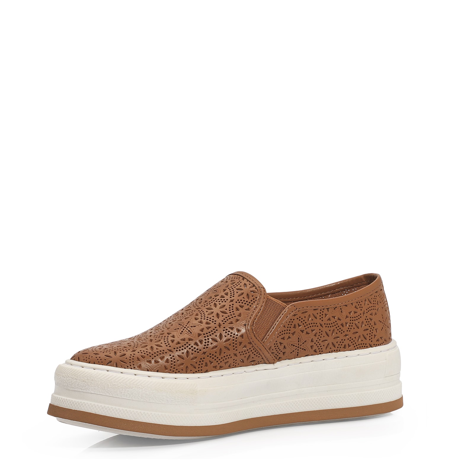 Slip On Couro Caramelo