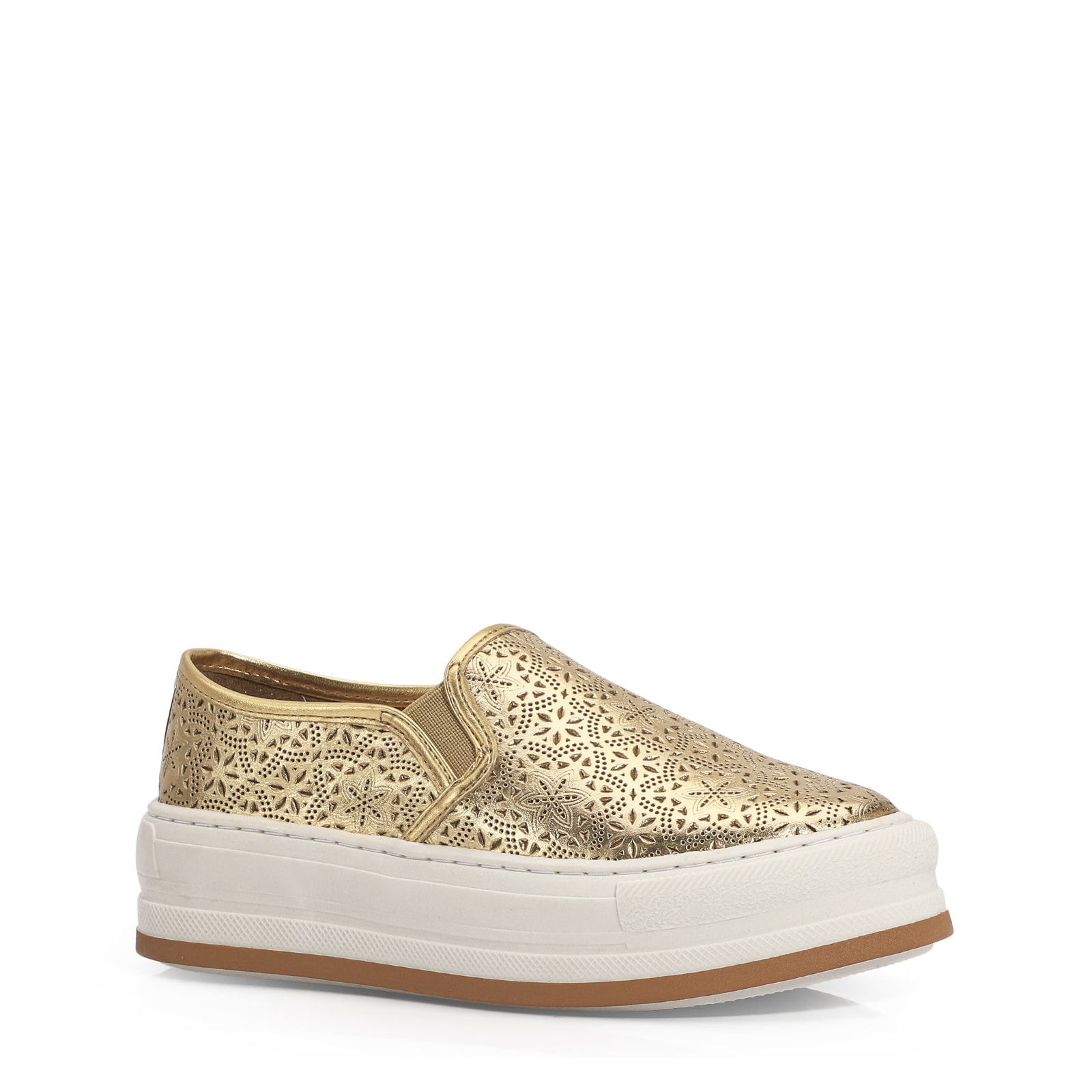 Slip On Couro Champagne