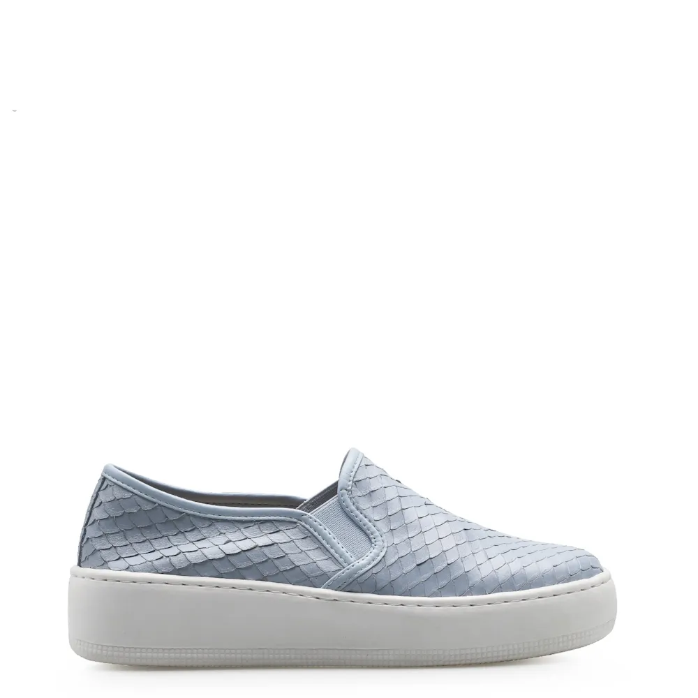 Slip On Couro Python Escamado Azul - imagem 2