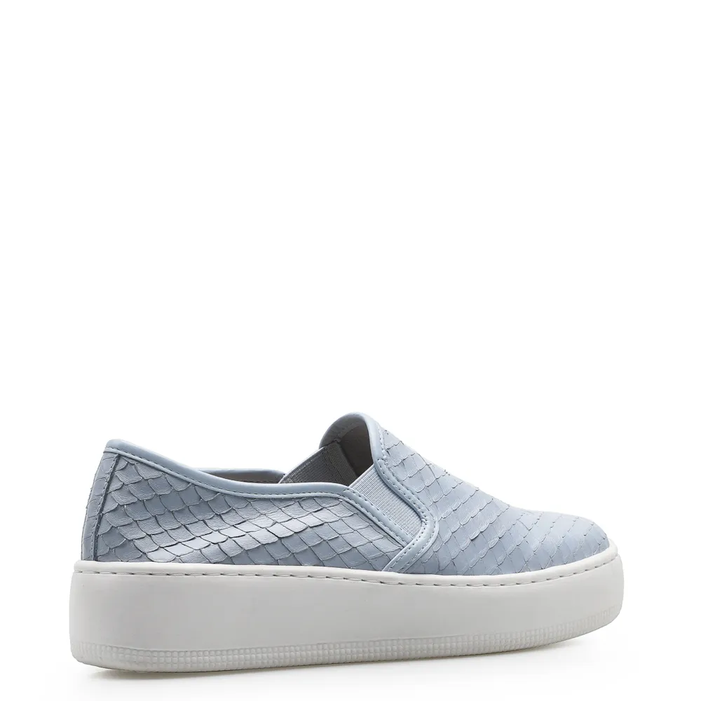Slip On Couro Python Escamado Azul - imagem 3