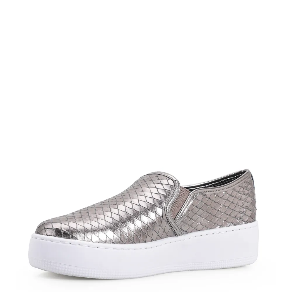 Slip On Couro Python Escamado Prata Velho - imagem 5