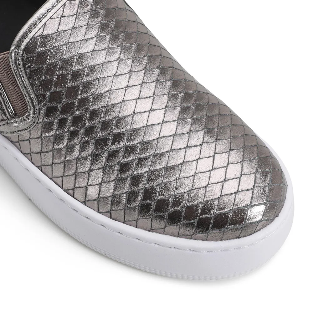Slip On Couro Python Escamado Prata Velho - imagem 7