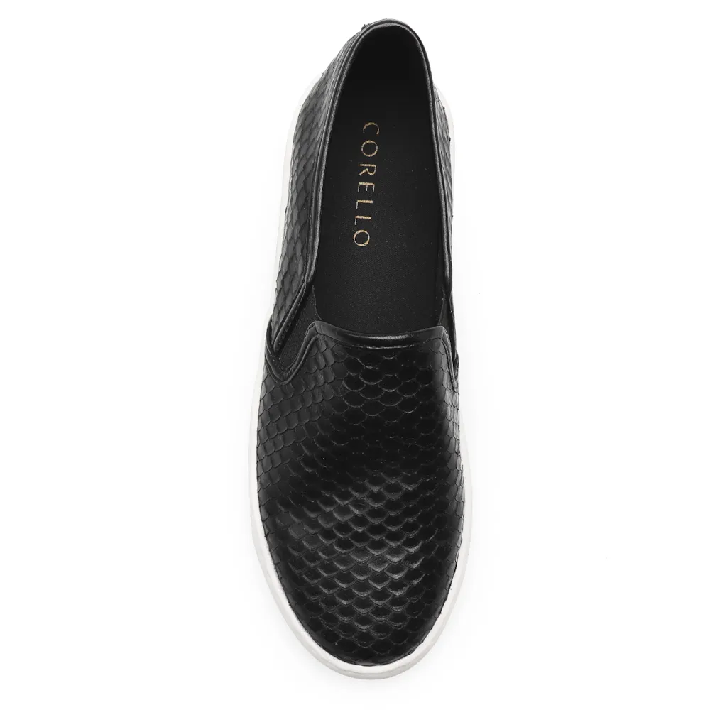 Slip On Couro Python Escamado Preto - imagem 5
