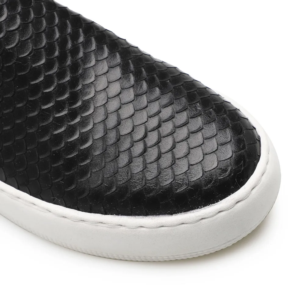 Slip On Couro Python Escamado Preto - imagem 6