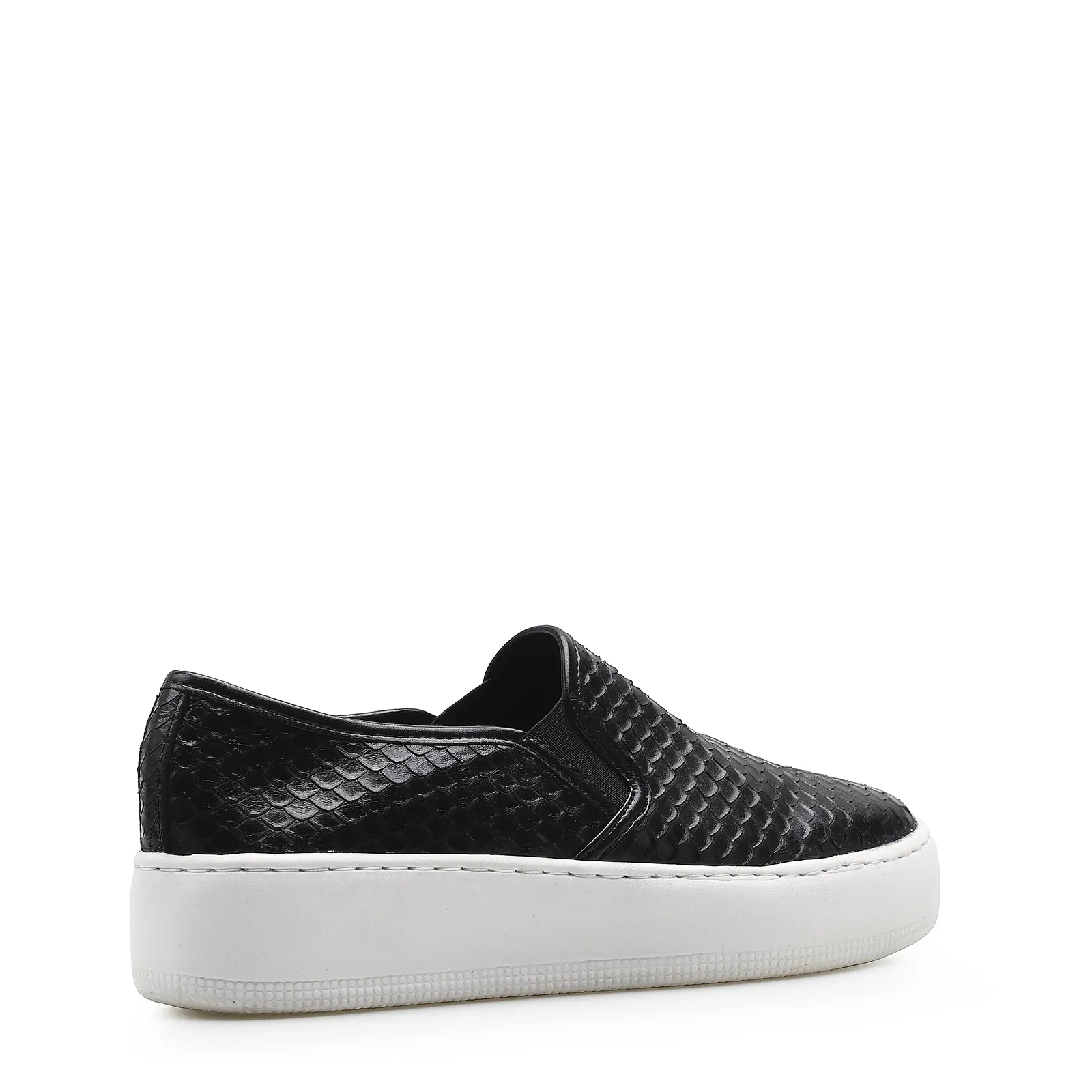 Slip On Couro Python Escamado Preto
