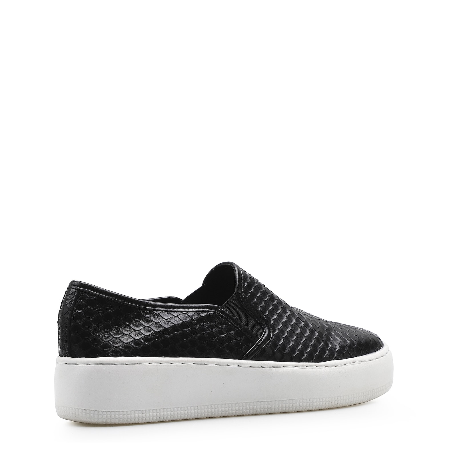 Slip On Couro Python Escamado Preto