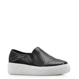 Couro Python Escamado Preto
