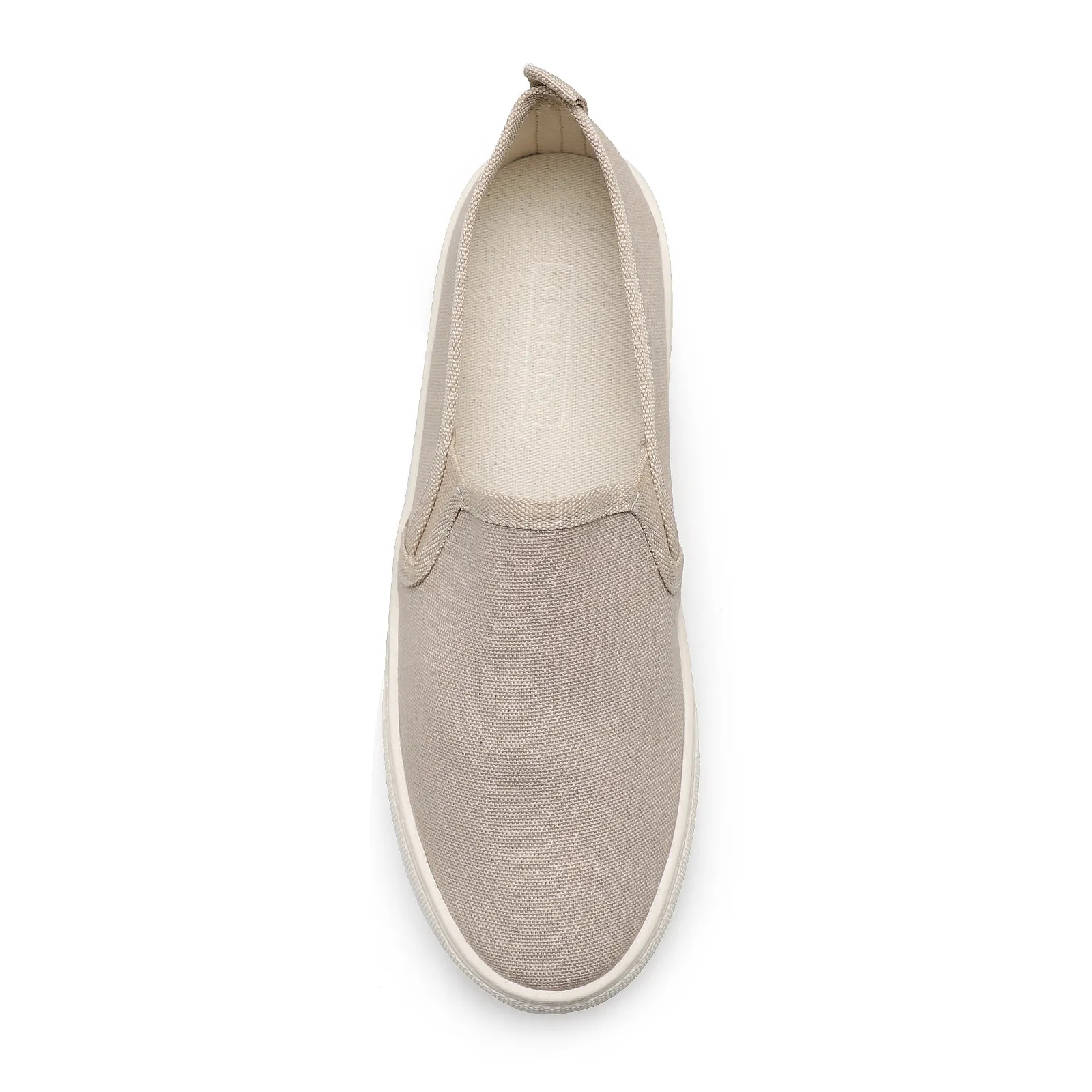 Slip On Feminino Lona Bege
