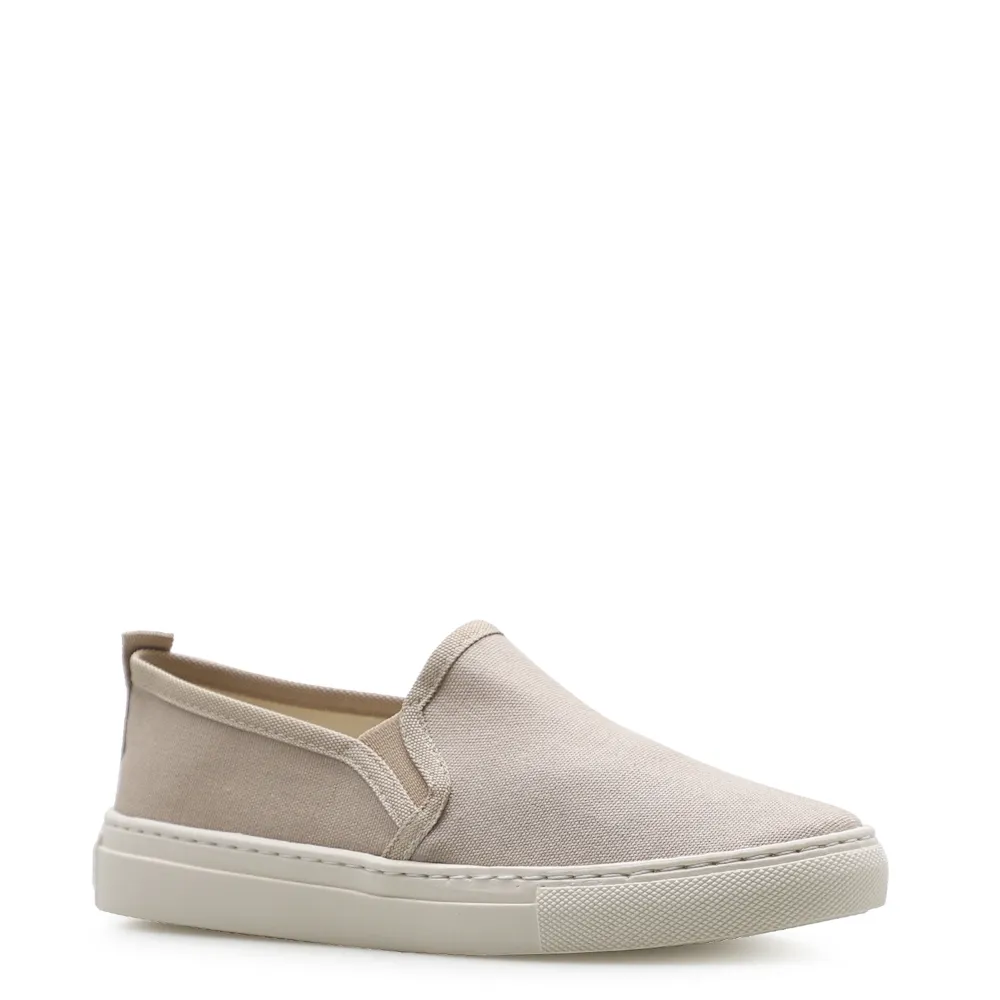Slip On Feminino Lona Bege