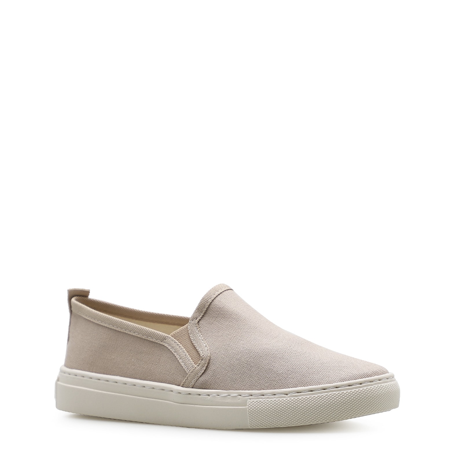 Slip On Feminino Lona Bege