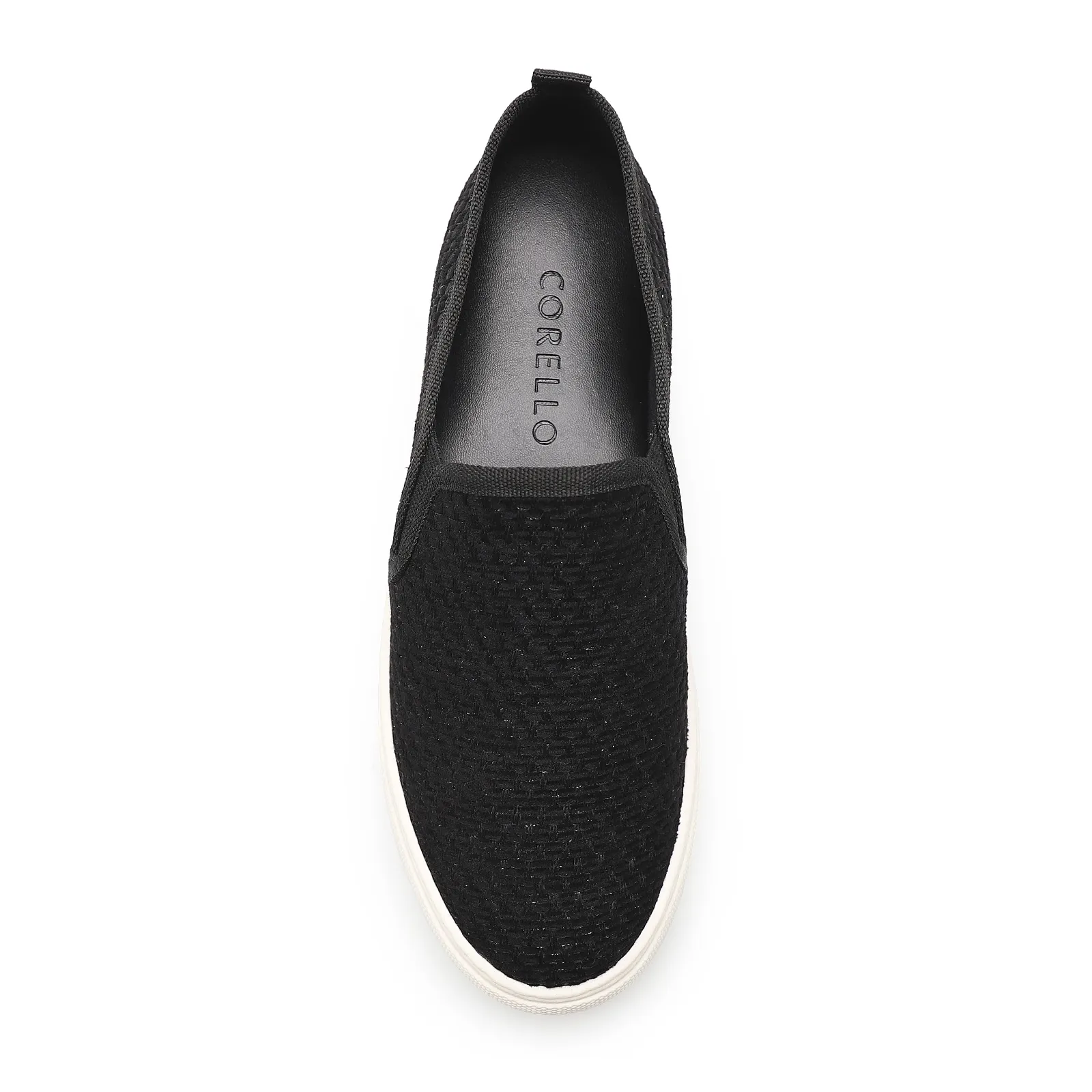 Slip On Feminino Tweed Preto