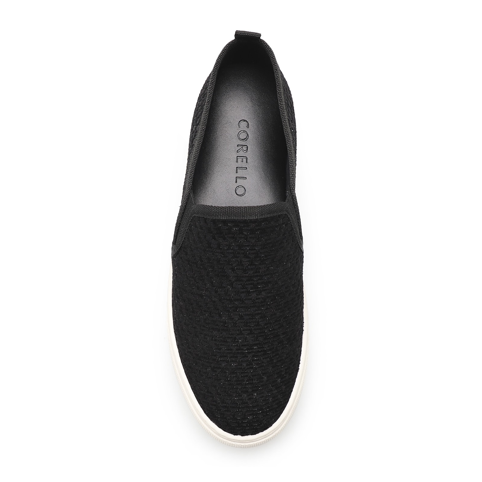 Slip On Feminino Tweed Preto