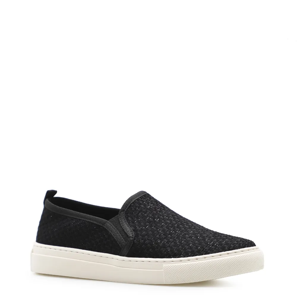 Slip On Feminino Tweed Preto
