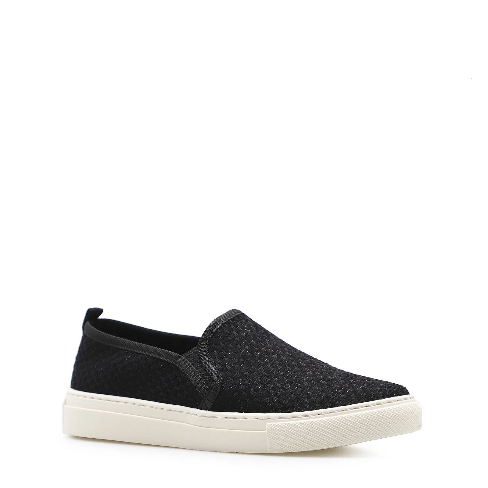 Slip On Feminino Tweed Preto