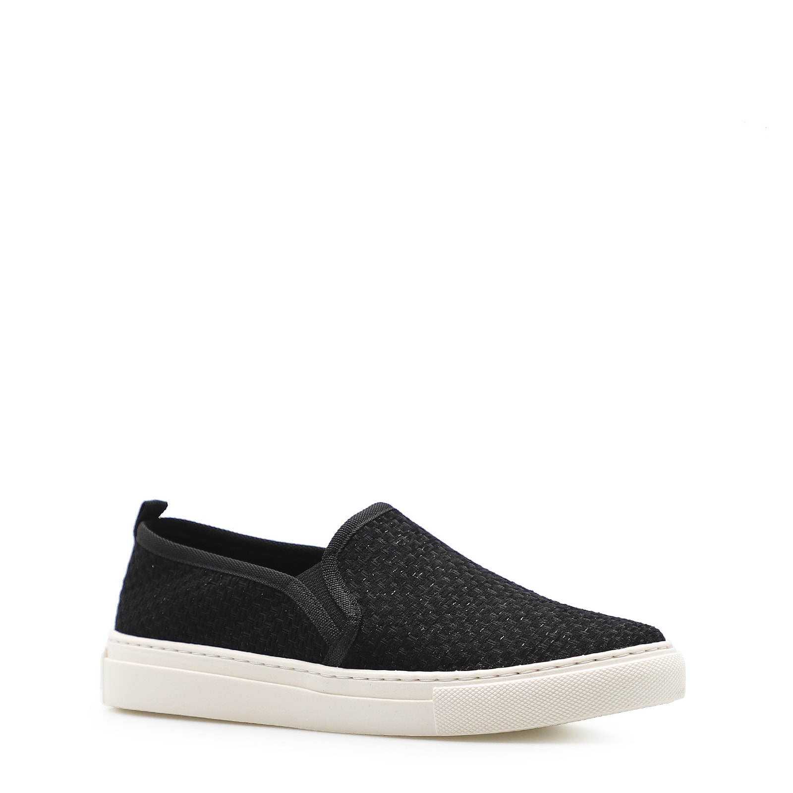 Slip On Feminino Tweed Preto