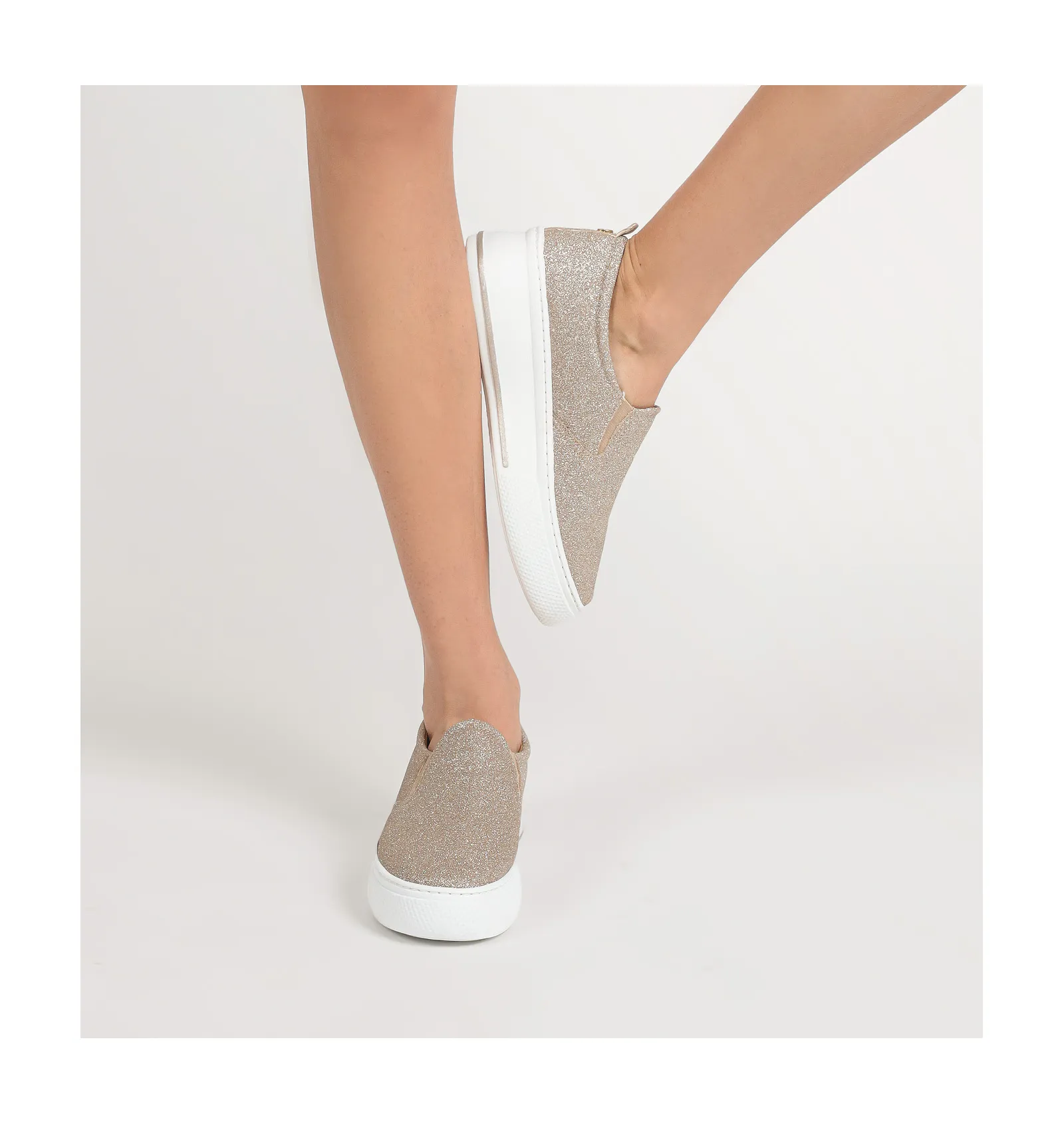 Slip On Glitter Bege