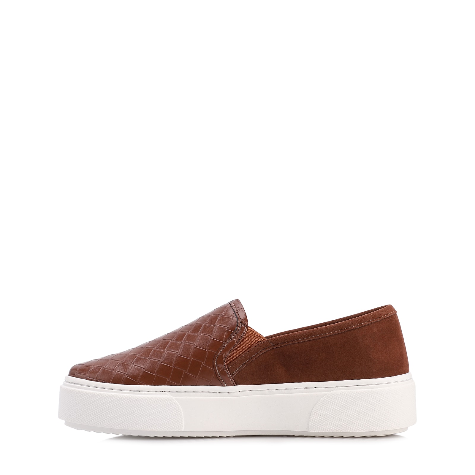 Slip On Marrom Alt/ Camurça Textura Tressê
