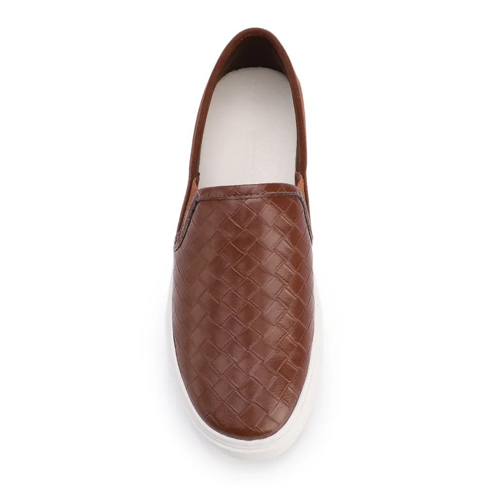 Slip On Marrom Alt/ Camurça Textura Tressê - imagem 5