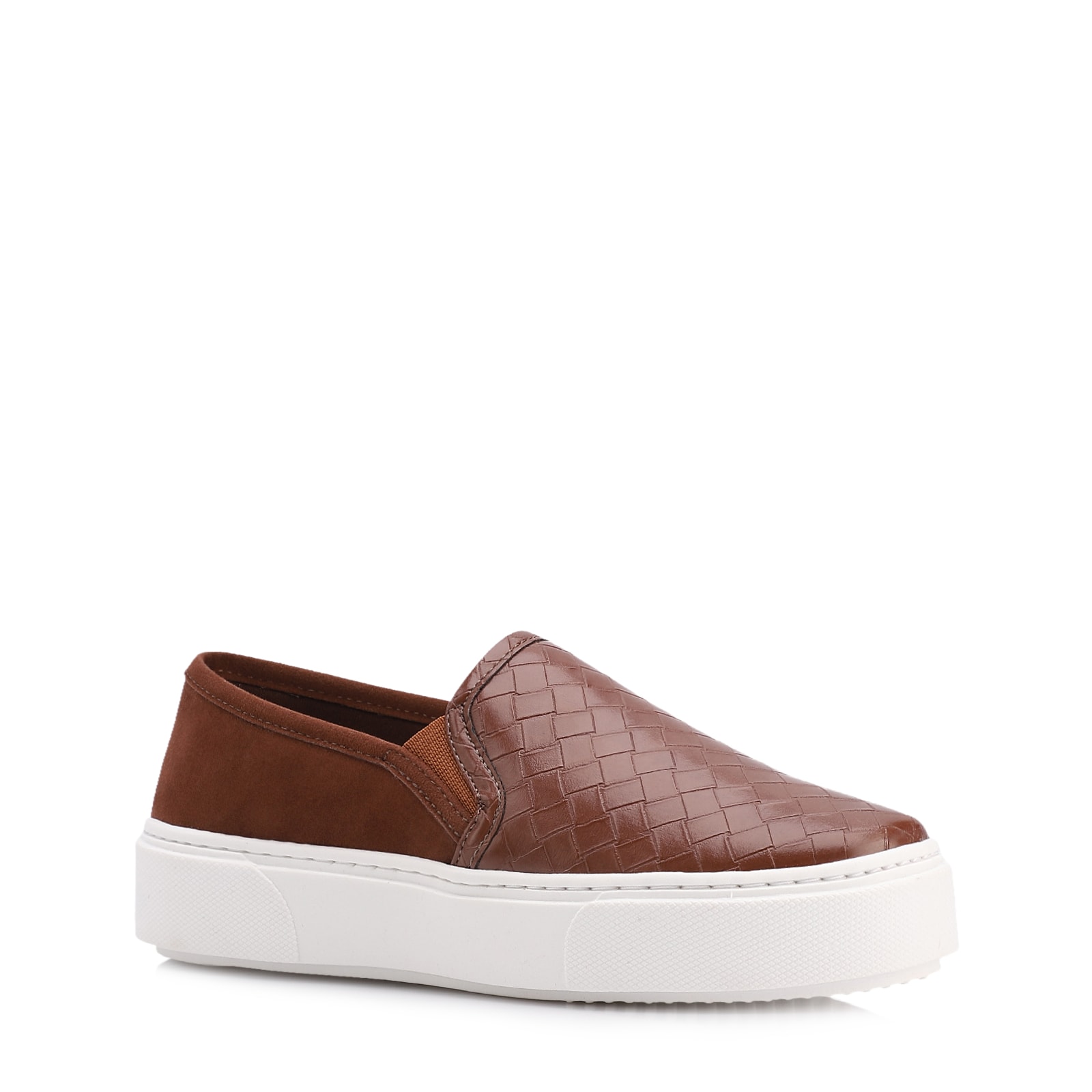 Slip On Marrom Alt/ Camurça Textura Tressê