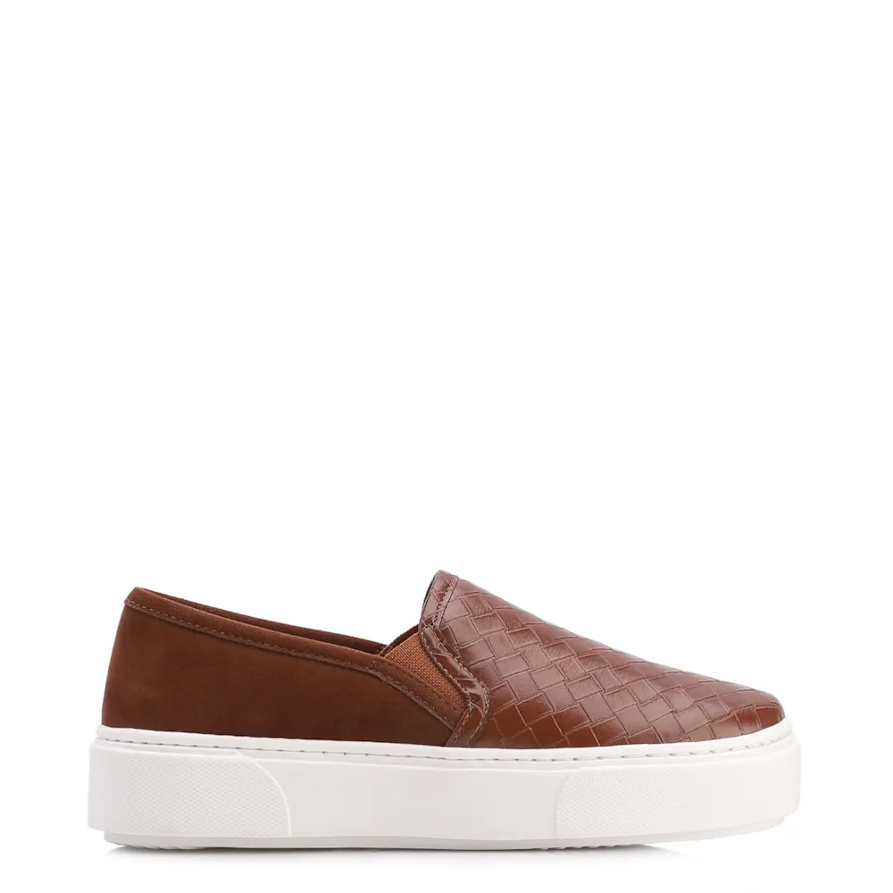Slip On Marrom Alt/ Camurça Textura Tressê - imagem 2