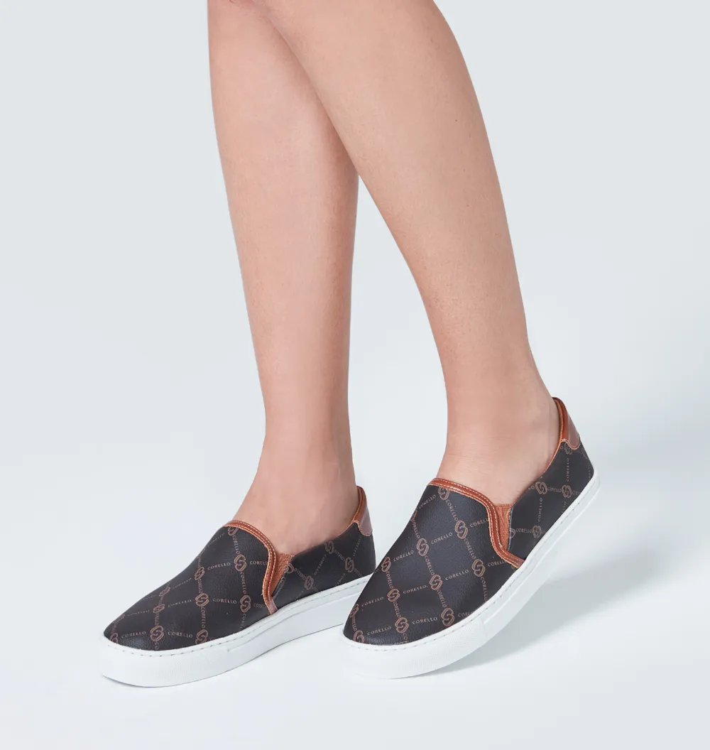 Slip On Monograma/Couro Marrom - imagem 2