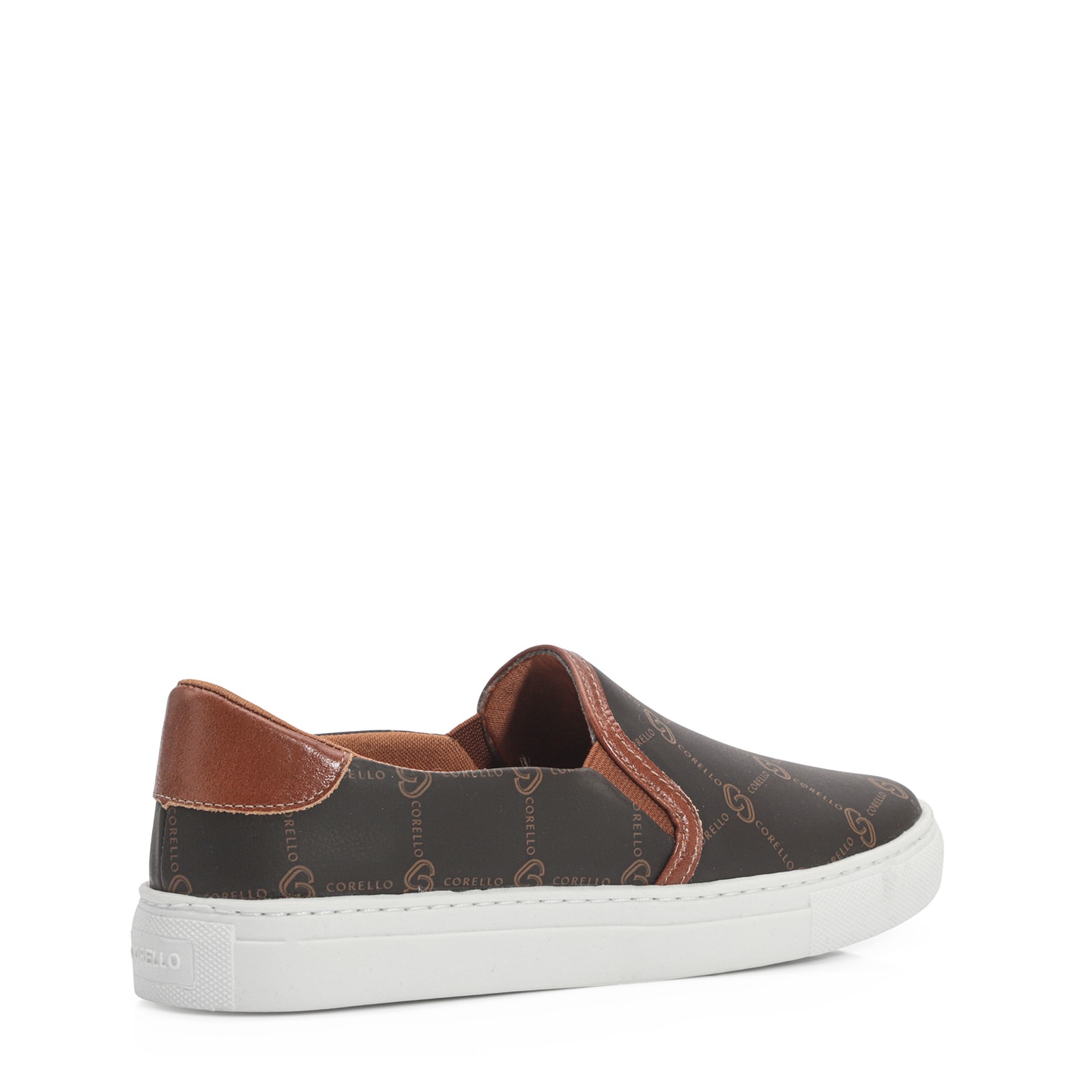 Slip On Monograma/Couro Marrom