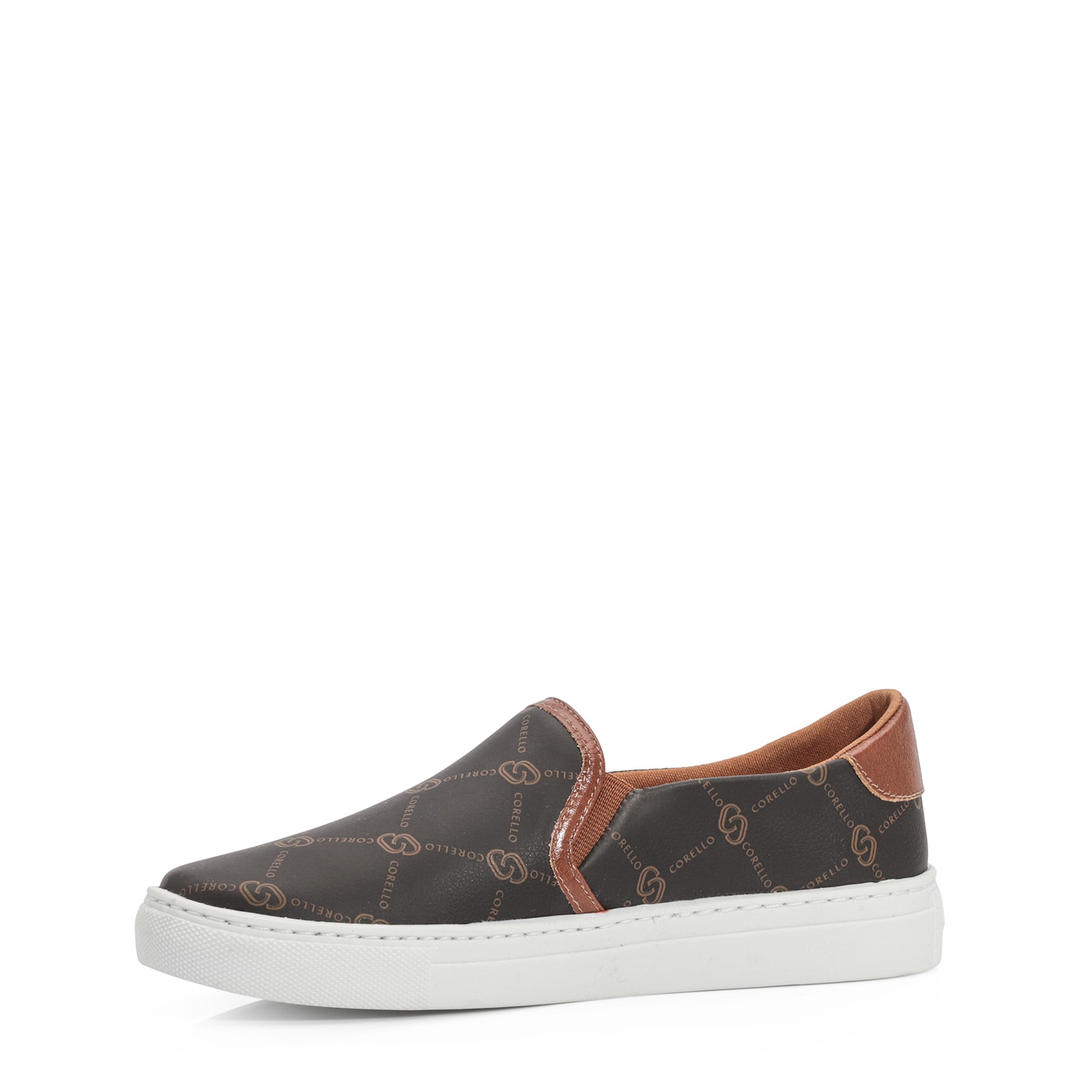 Slip On Monograma/Couro Marrom
