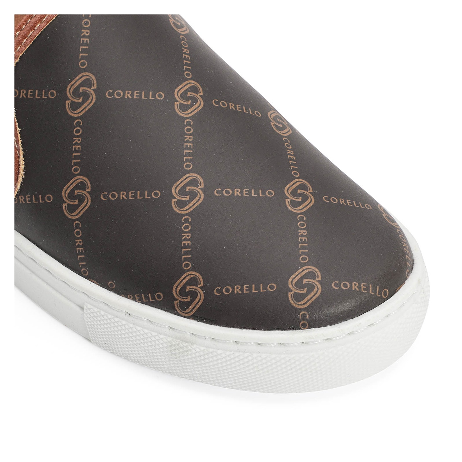 Slip On Monograma/Couro Marrom