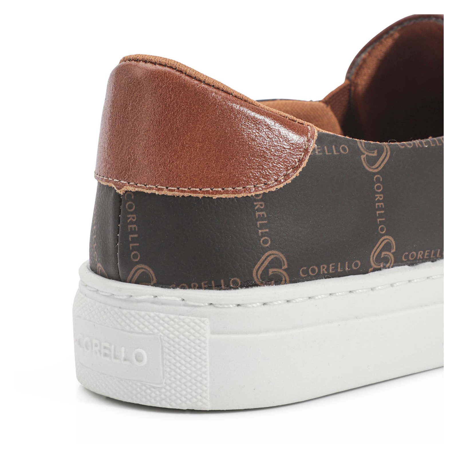Slip On Monograma/Couro Marrom