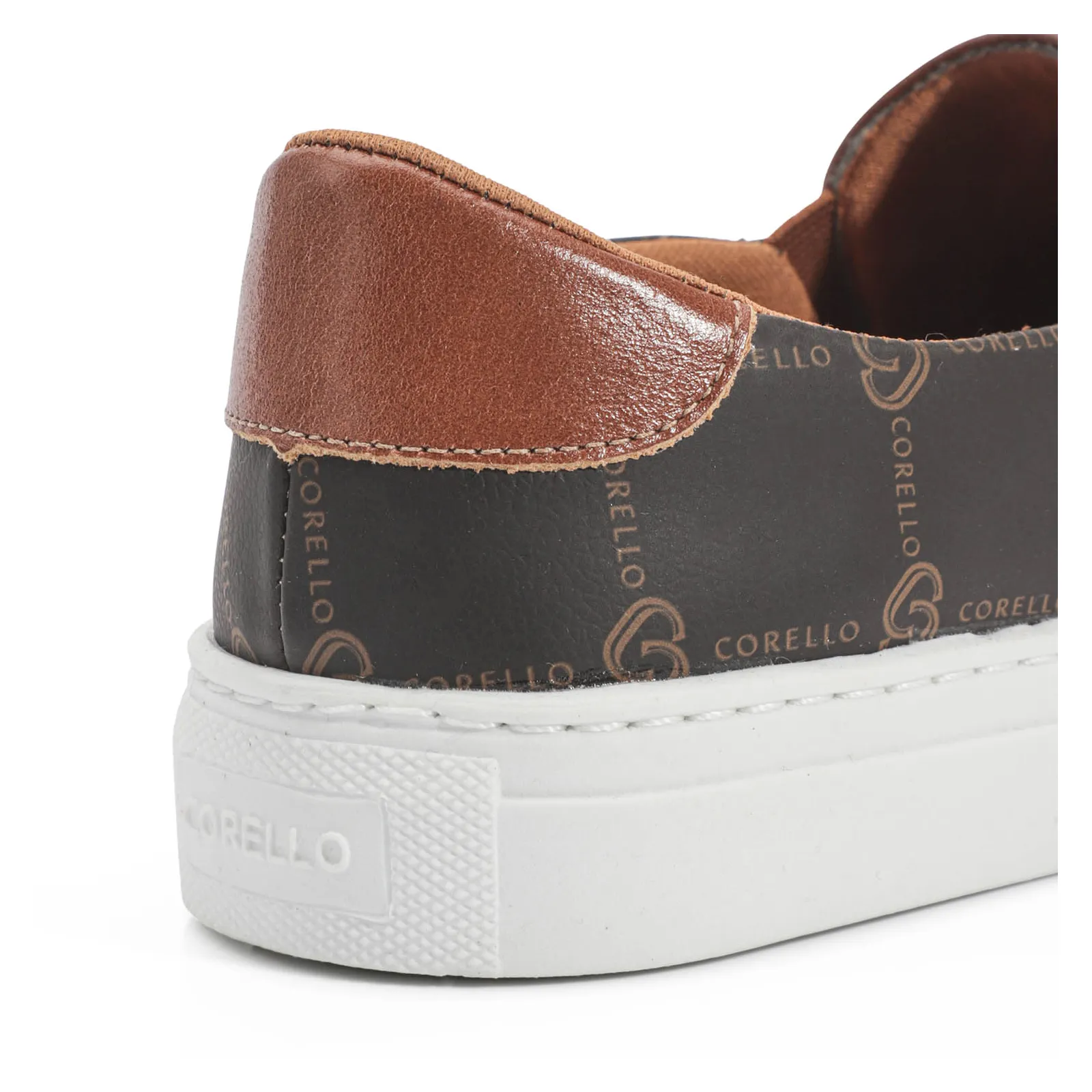 Slip On Monograma/Couro Marrom