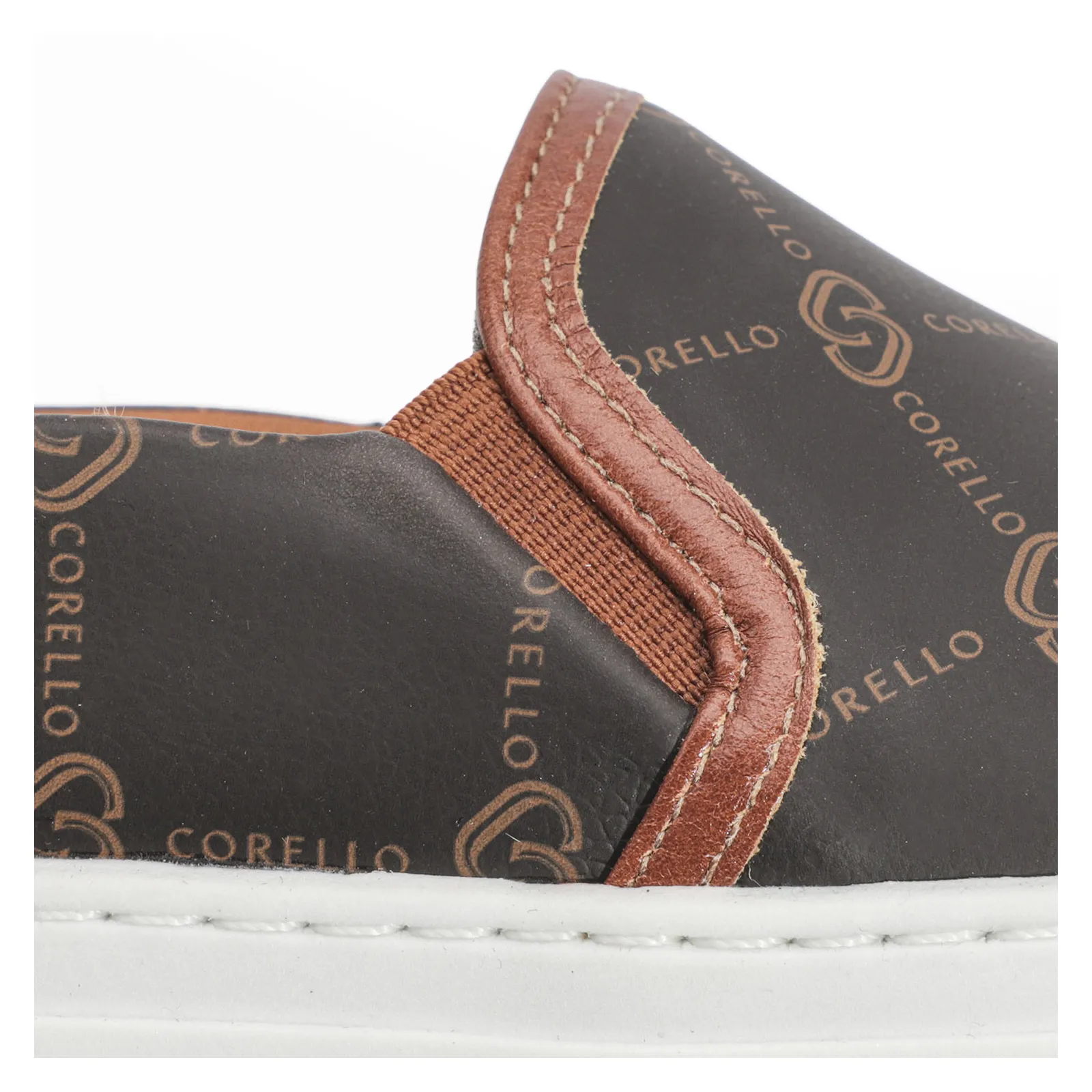 Slip On Monograma/Couro Marrom