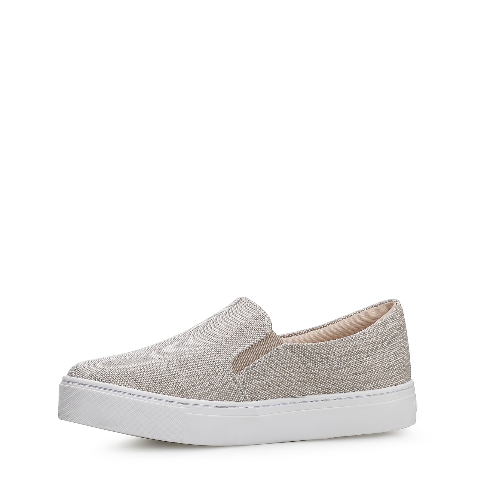 Slip On Tecido Cru/Branco