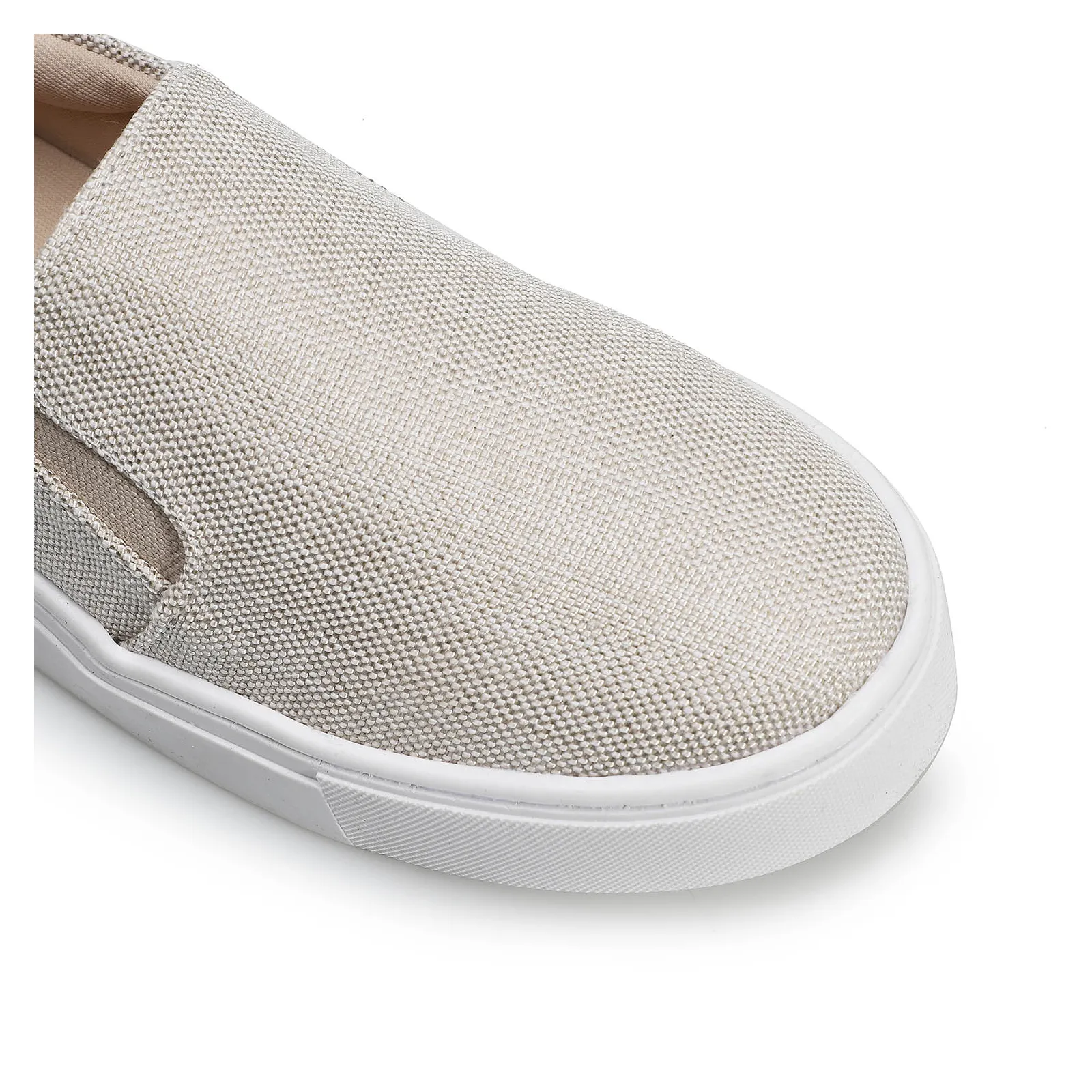 Slip On Tecido Cru/Branco
