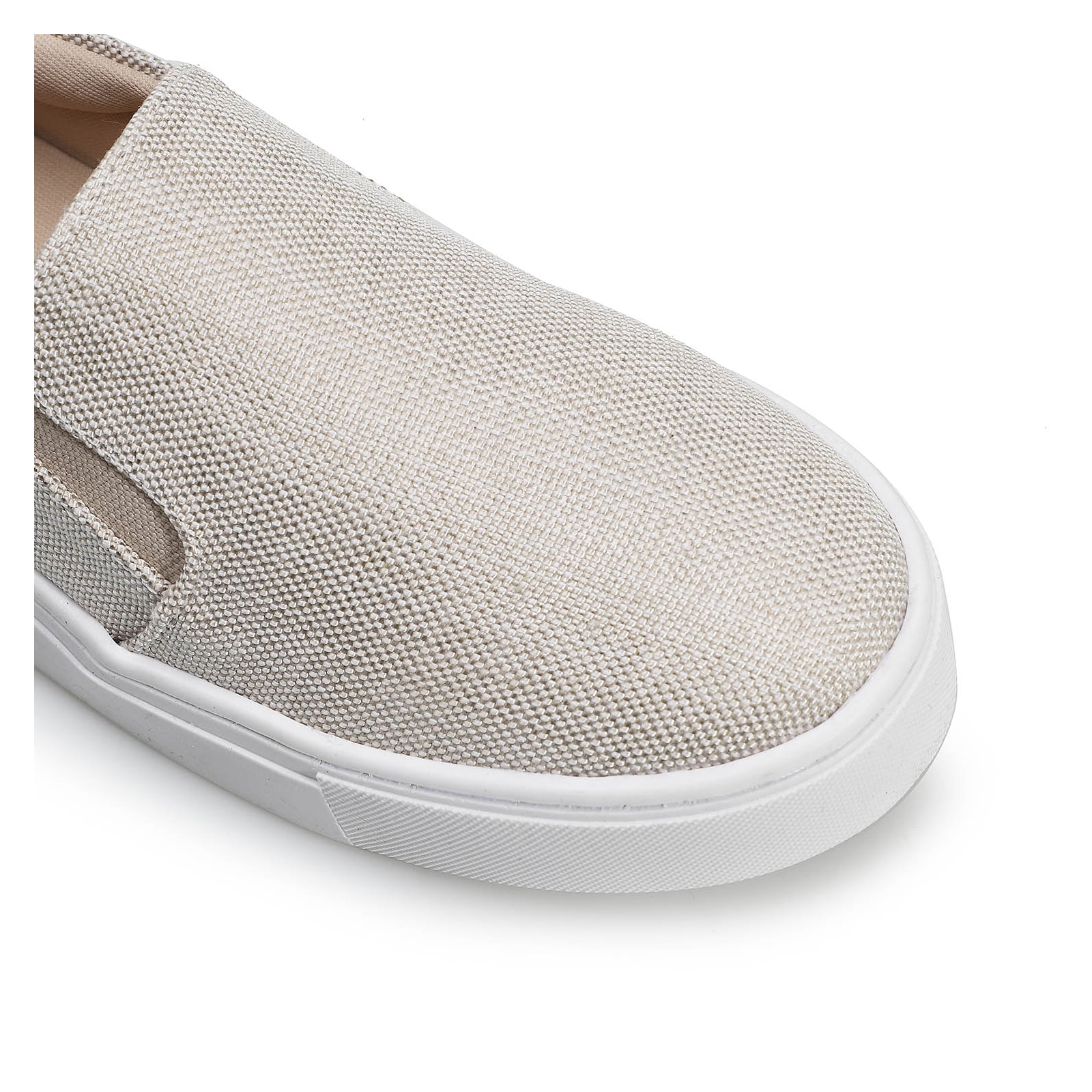 Slip On Tecido Cru/Branco